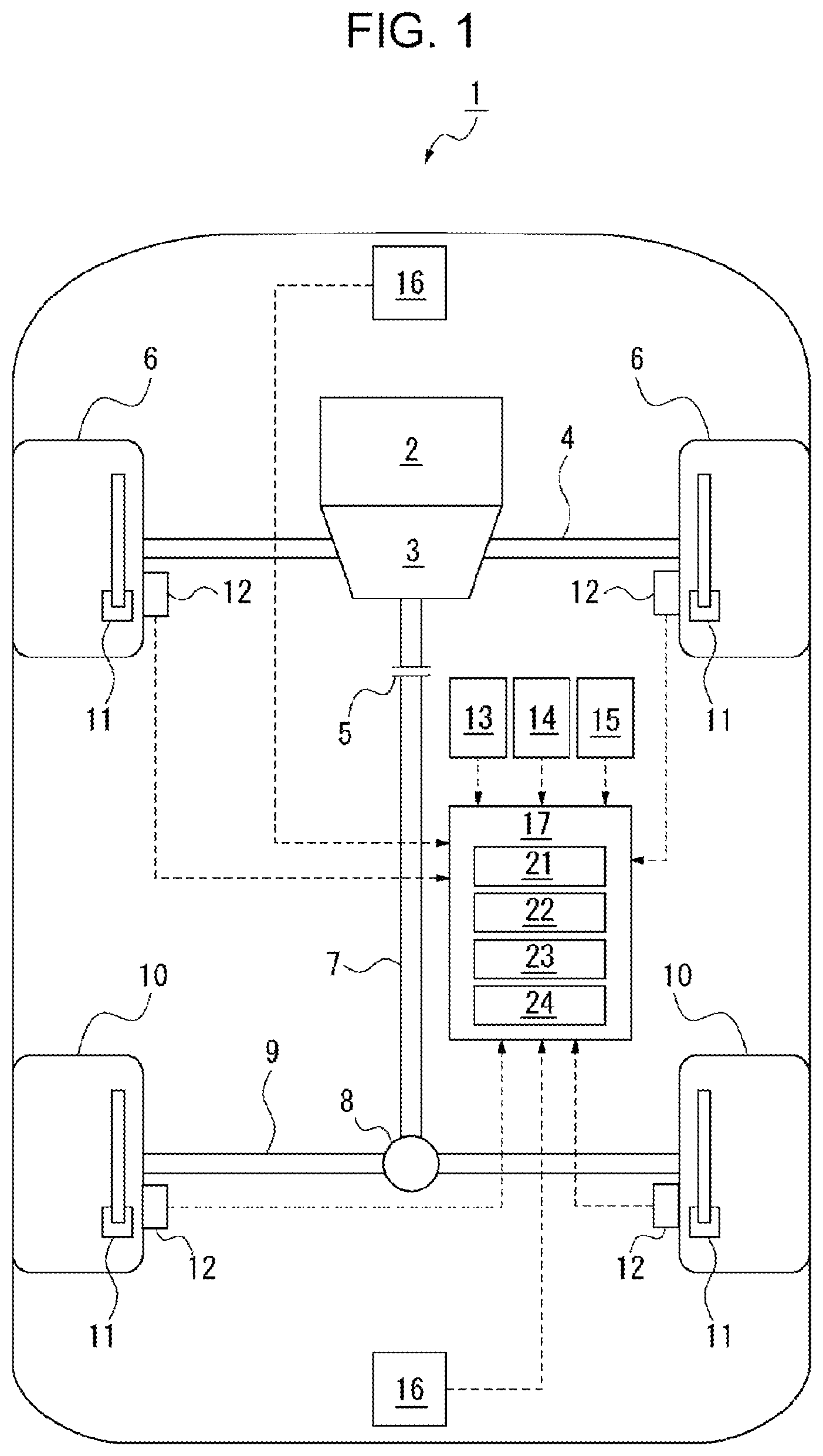 Patent US12351165 Figure 1 – Vehicle system for detecting level differences and implementing override control mechanisms