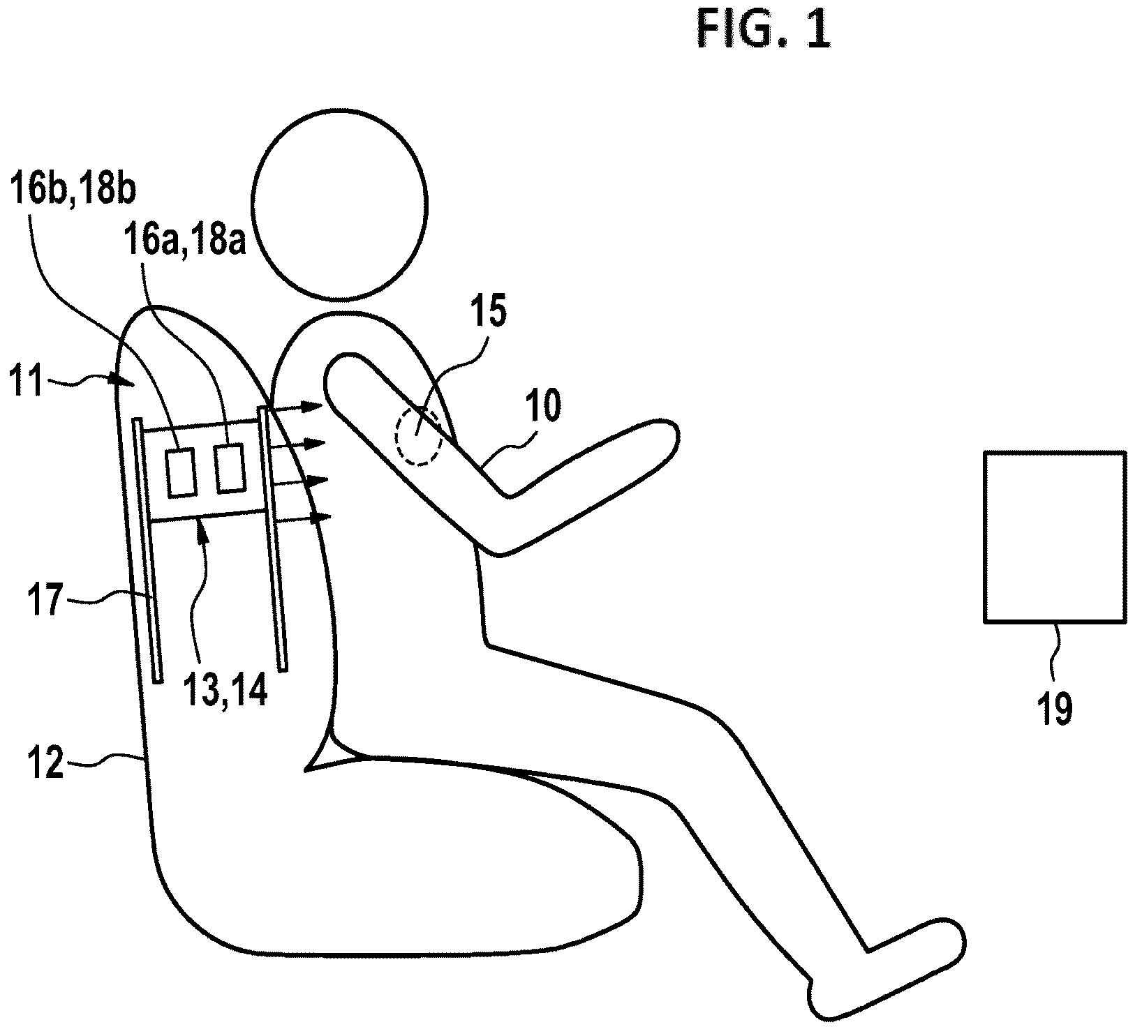 Patent US12351186 — Method and device for determining the vital functions of a vehicle occupant — Figure 1