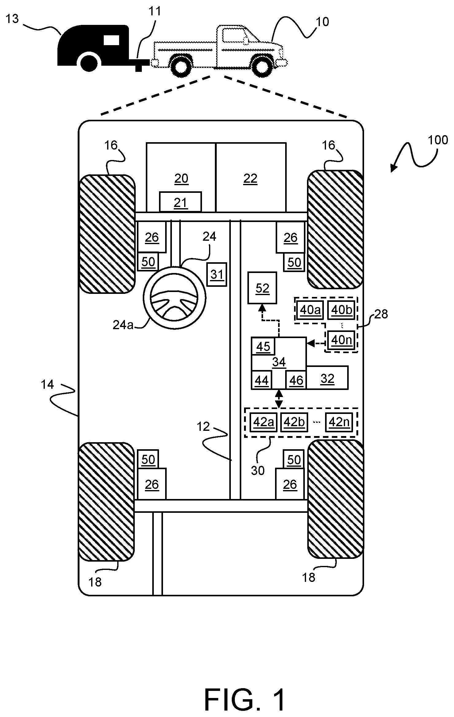 Patent US12351192 — Methods and systems for vehicular weight-related parameter estimation — Figure 1