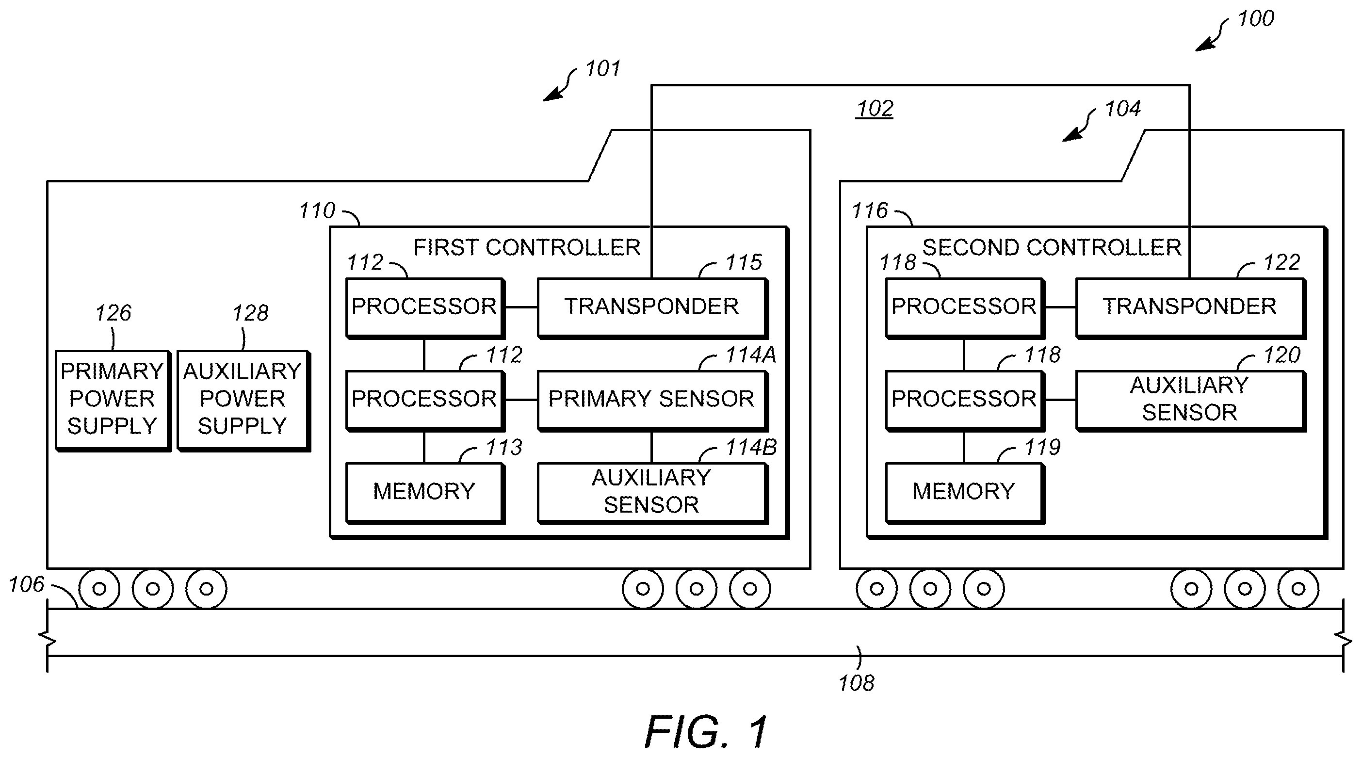 Patent US12351217 — Vehicle system with second power source — Figure 1