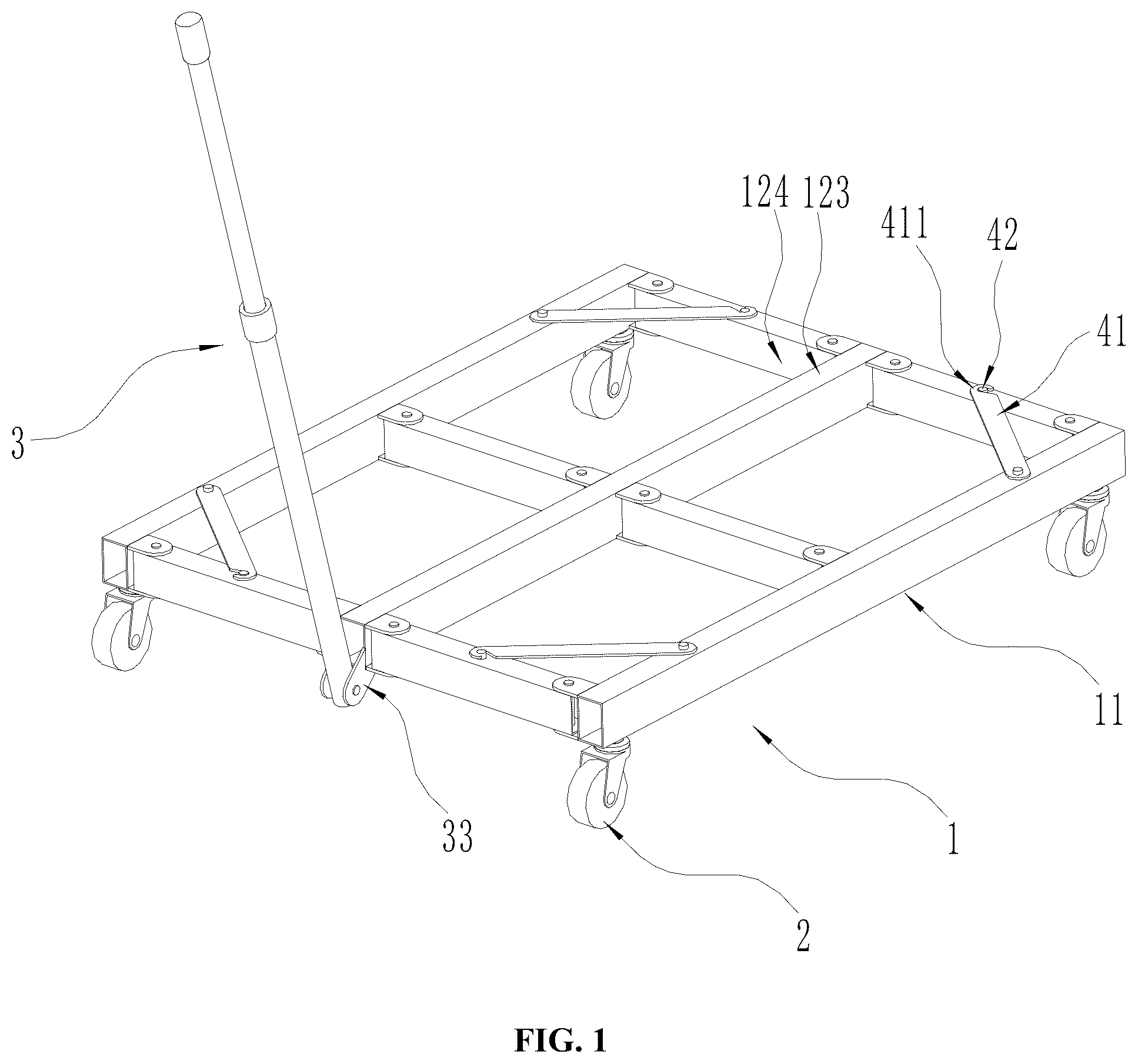 Patent US12351226 — Transfer trolley and outdoor transfer device — Figure 1