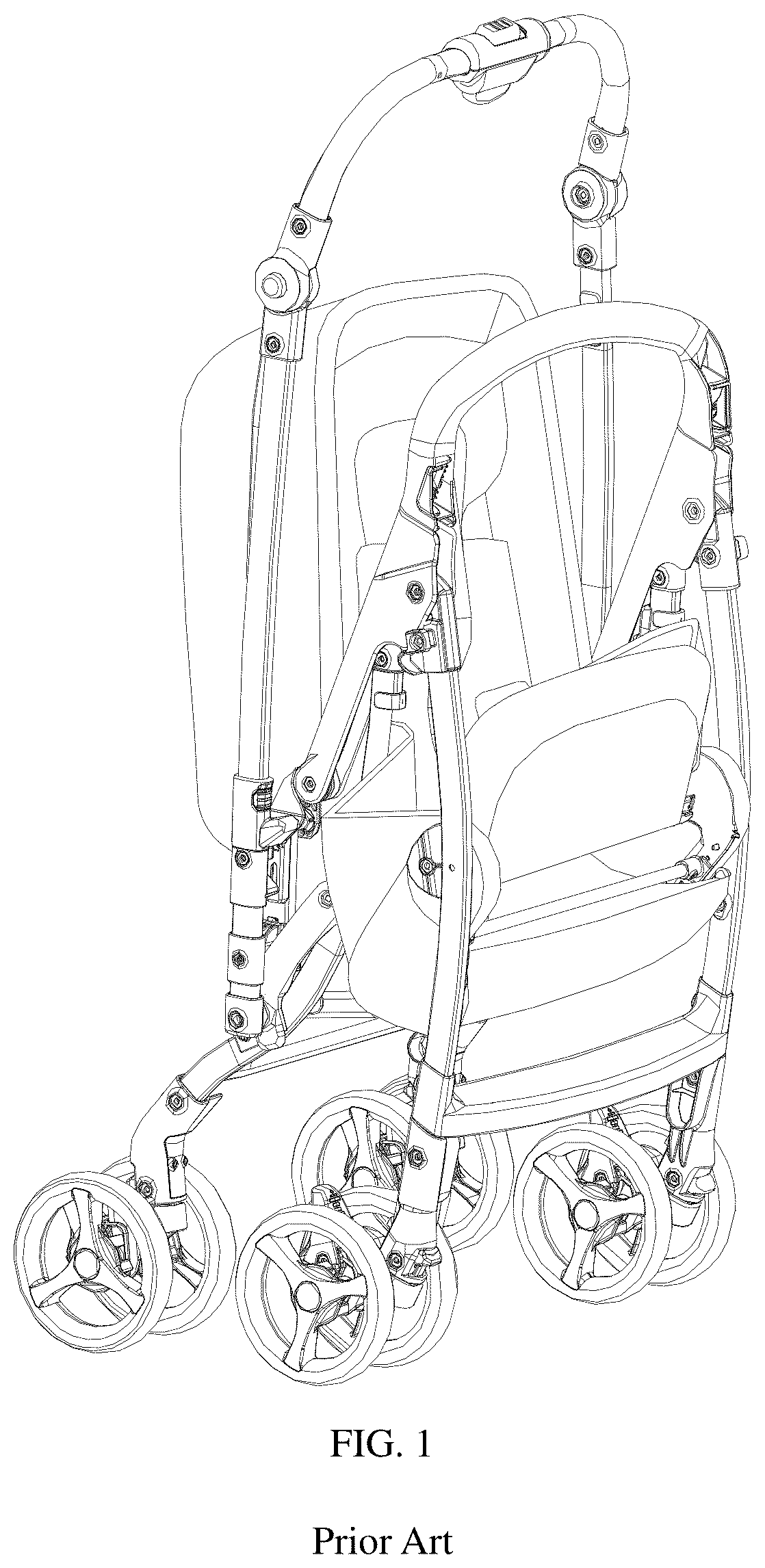 Patent US12351229 Figure 1 – Baby stroller and seat cover assembly thereof