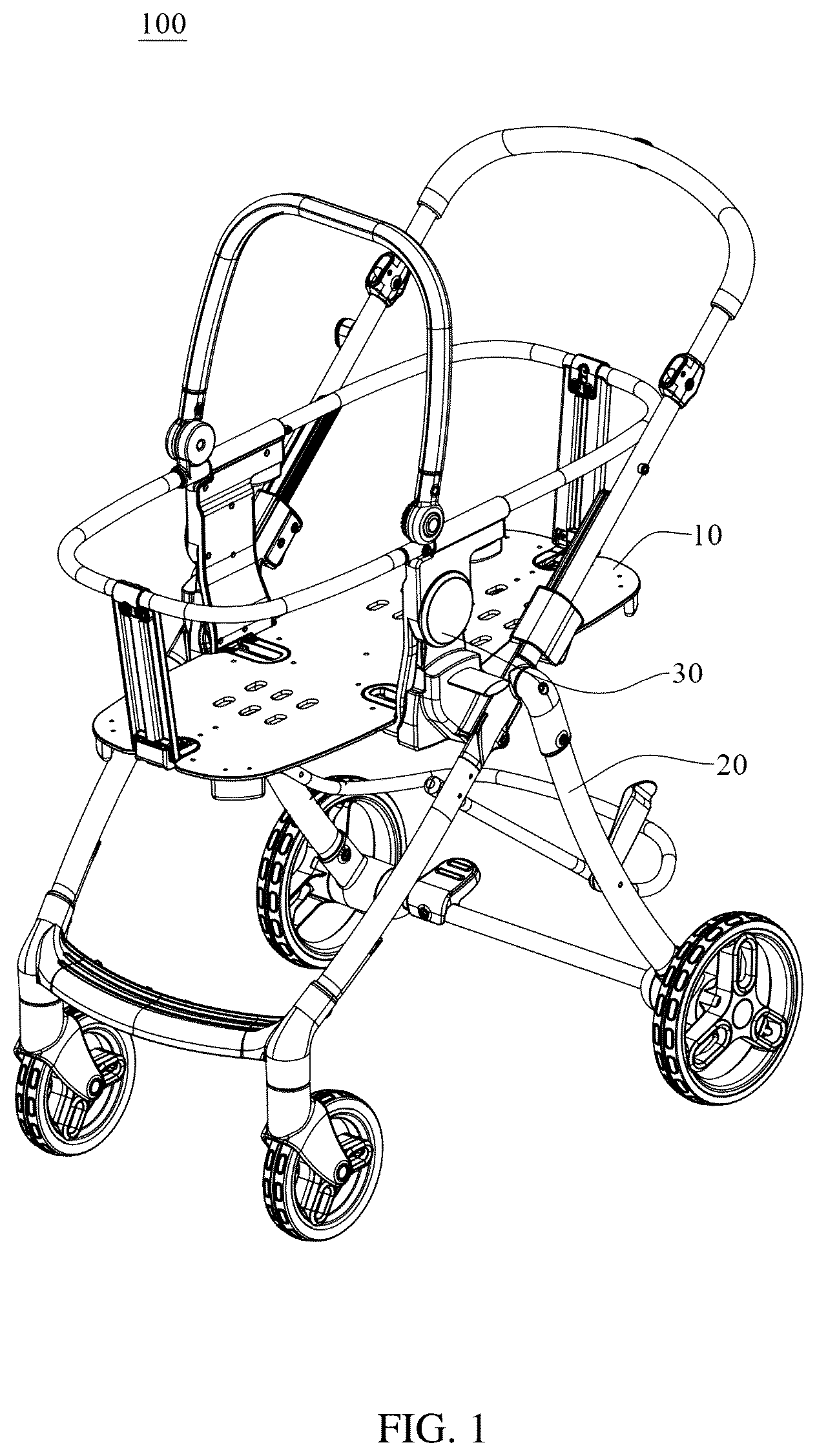 Patent US12351230 — Snapping structure and baby carrier using the same — Figure 1