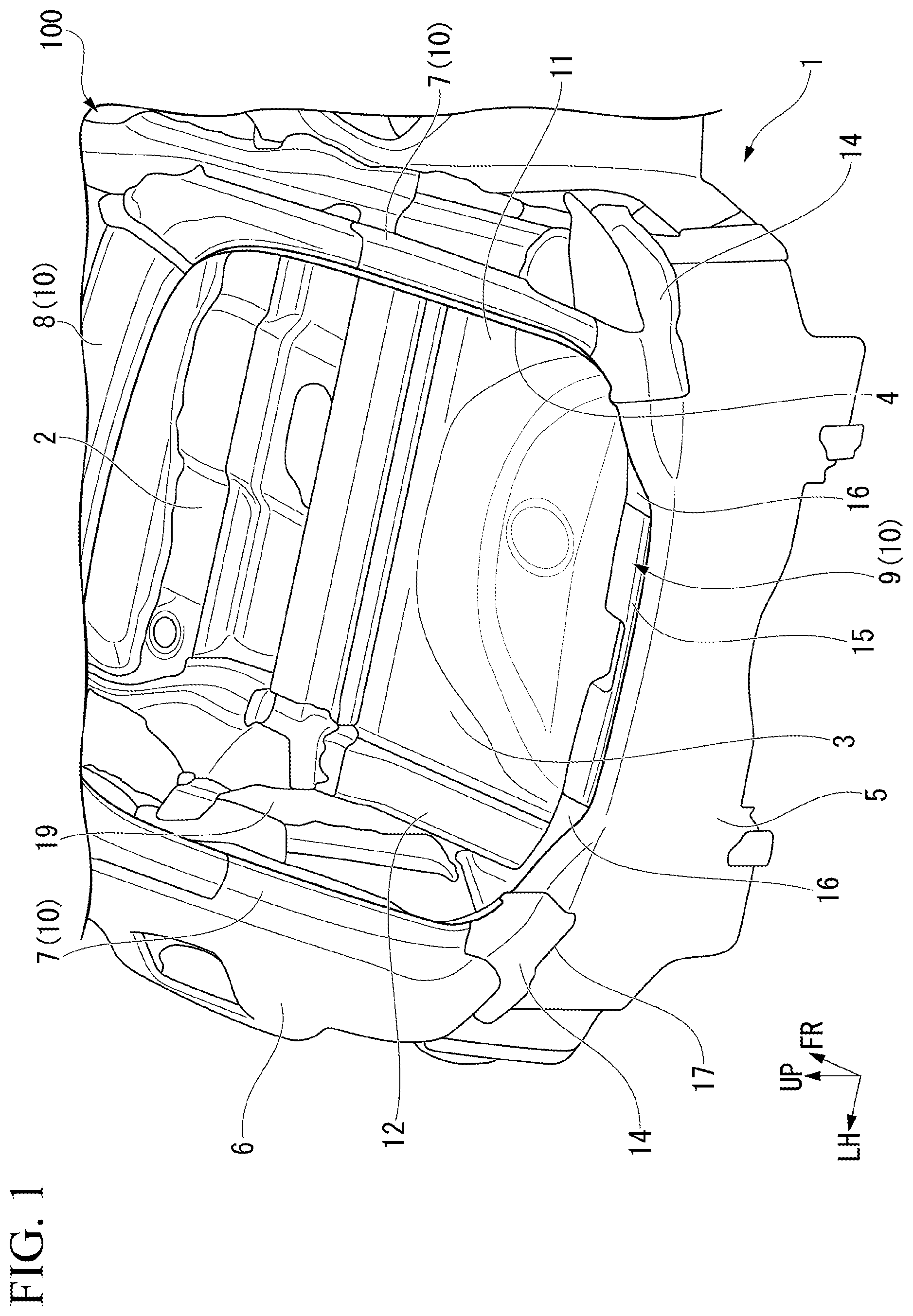 Patent US12351242 — Vehicle rear portion structure — Figure 1