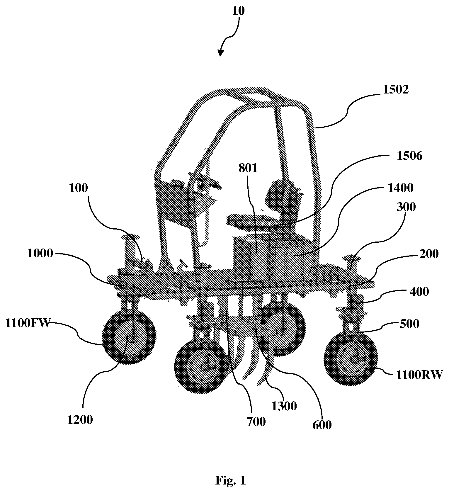 Patent US12351248 — All-terrain utility vehicle and methods thereof — Figure 1