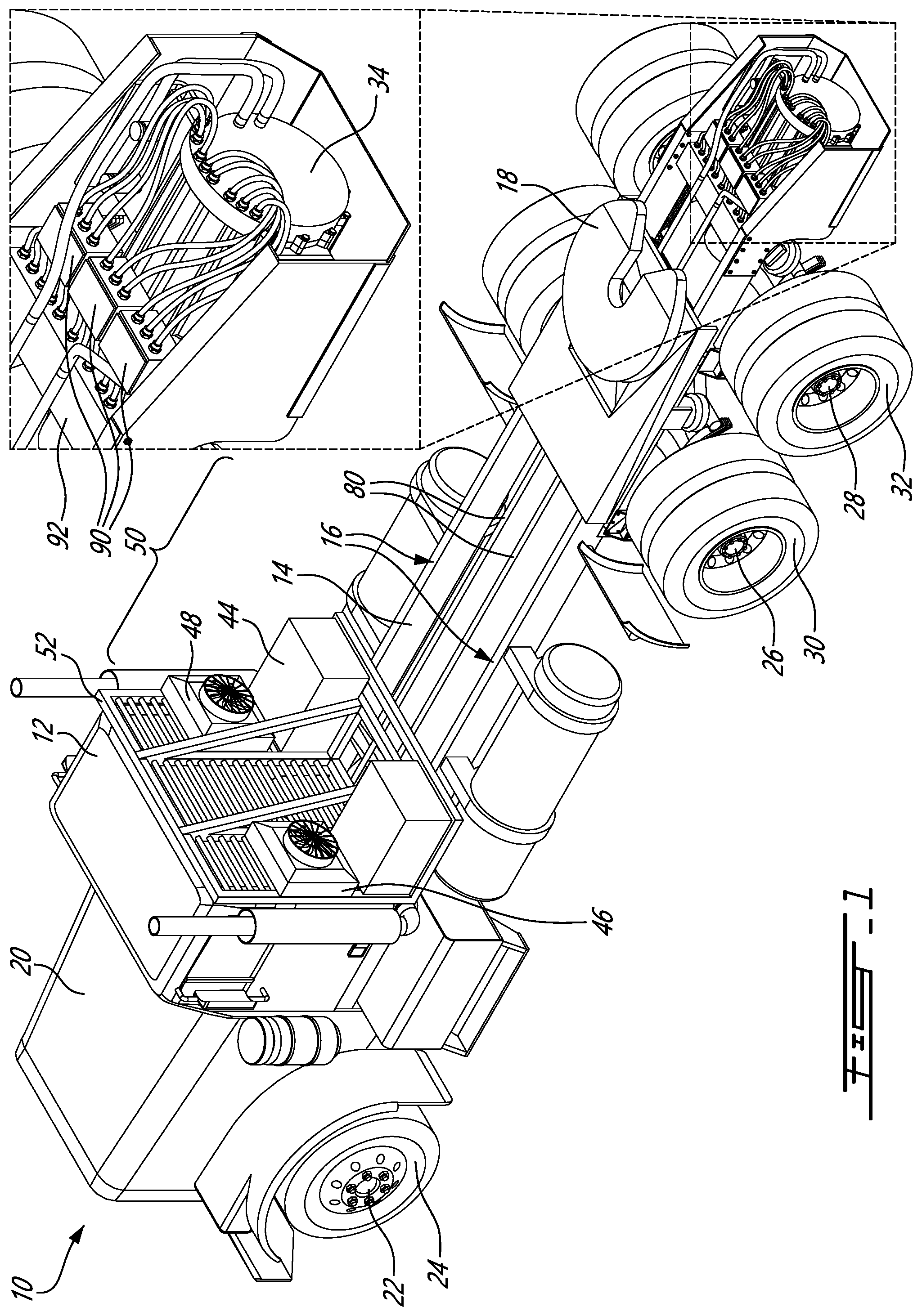 Patent US12351254 — Hybrid tractor truck — Figure 1