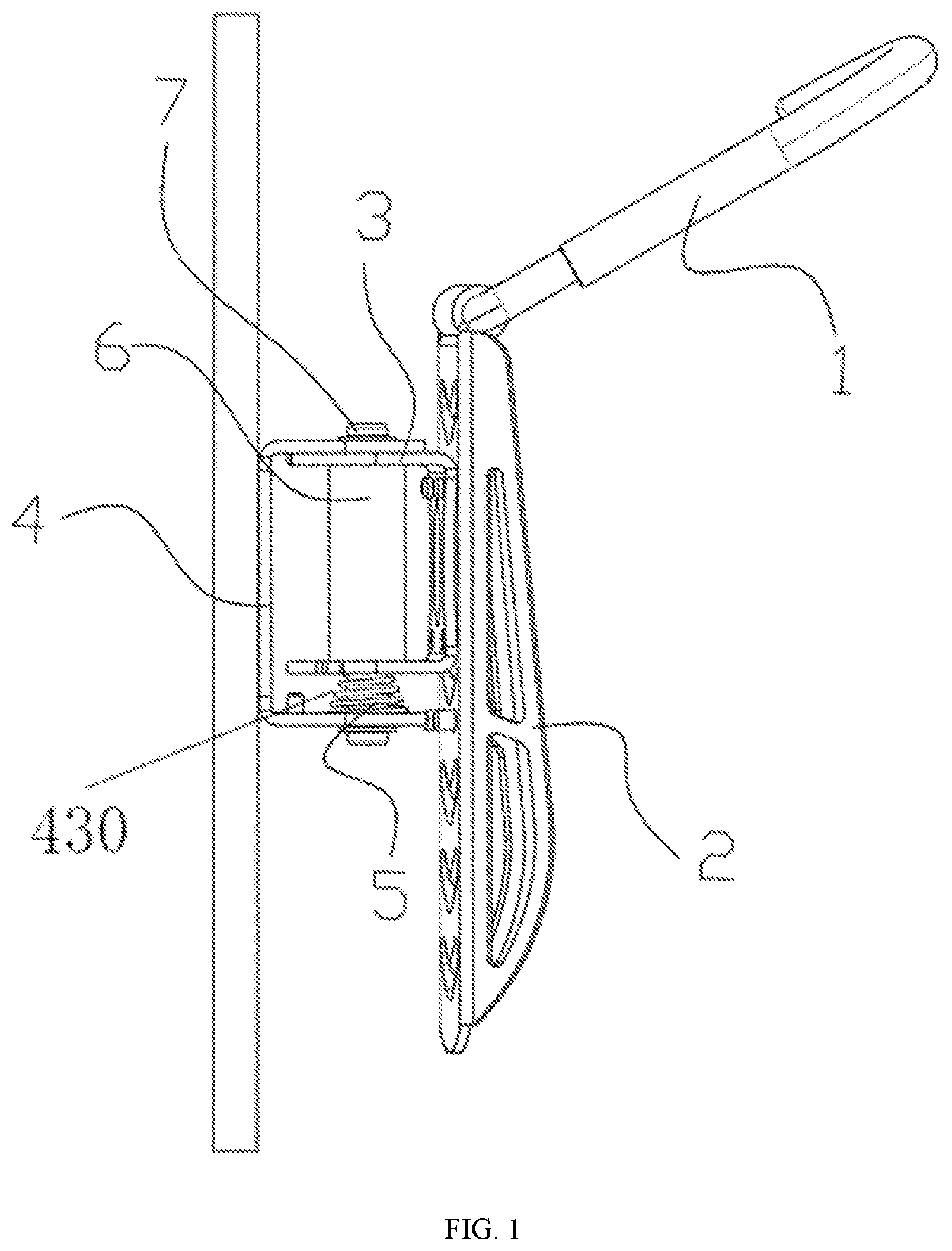 Patent US12351260 — Bilaterally positionable and rotatable bicycle rack — Figure 1