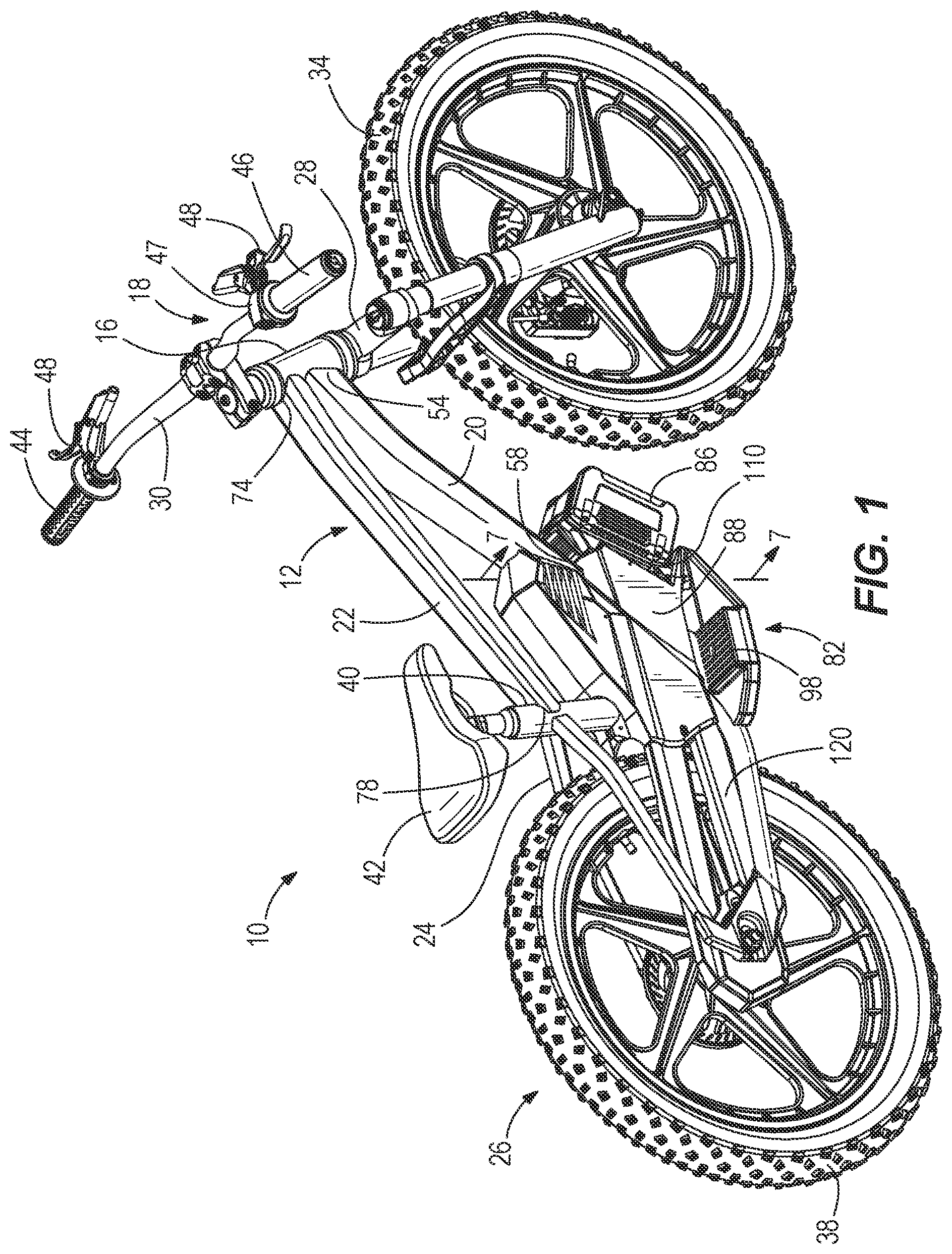 Patent US12351271 — Bike frame having a drive module enclosure — Figure 1