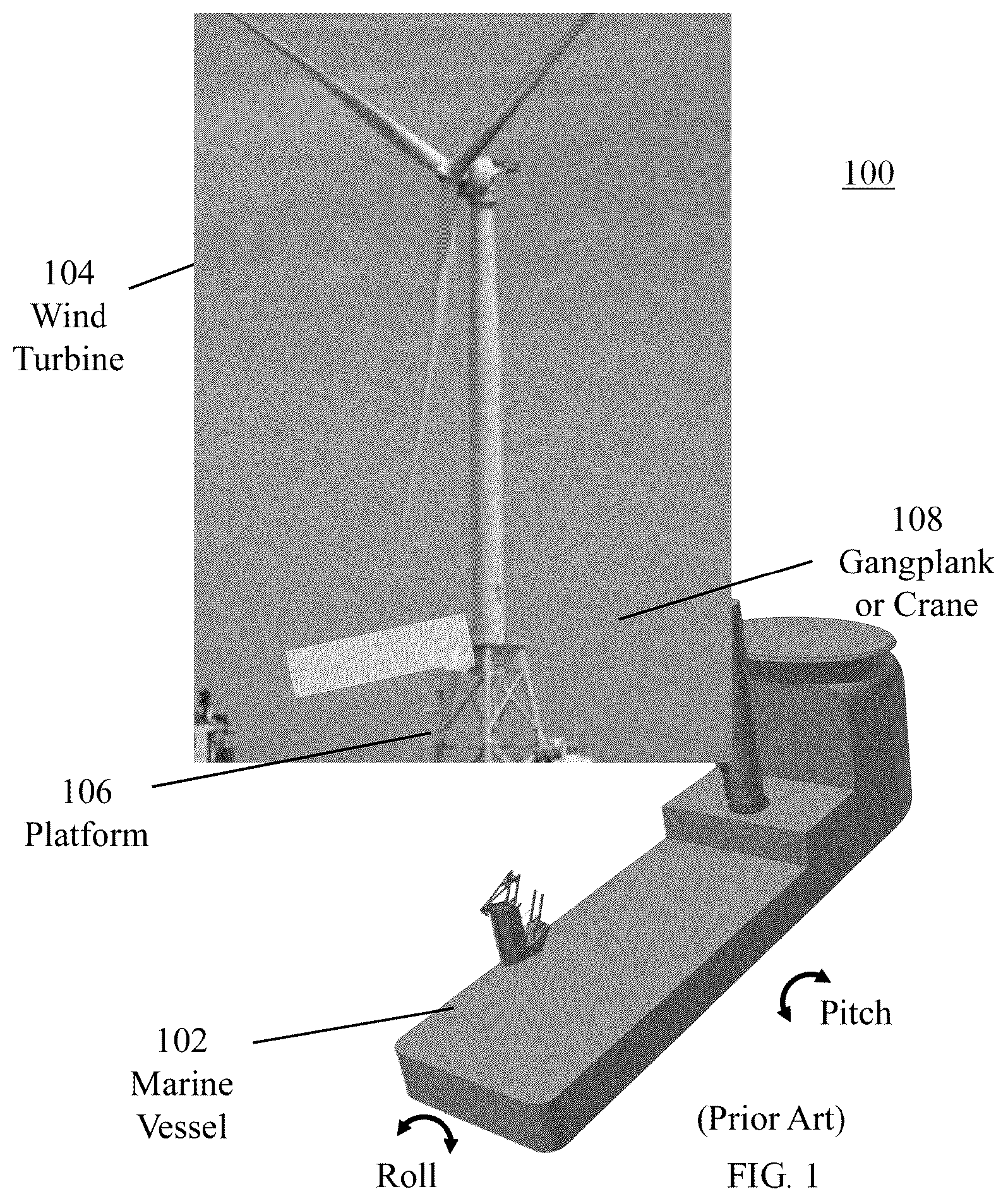 Patent US12351283 — Marine vessel with flywheels for providing electrical power and stabilizing angular rotation of the marine vessel — Figure 1