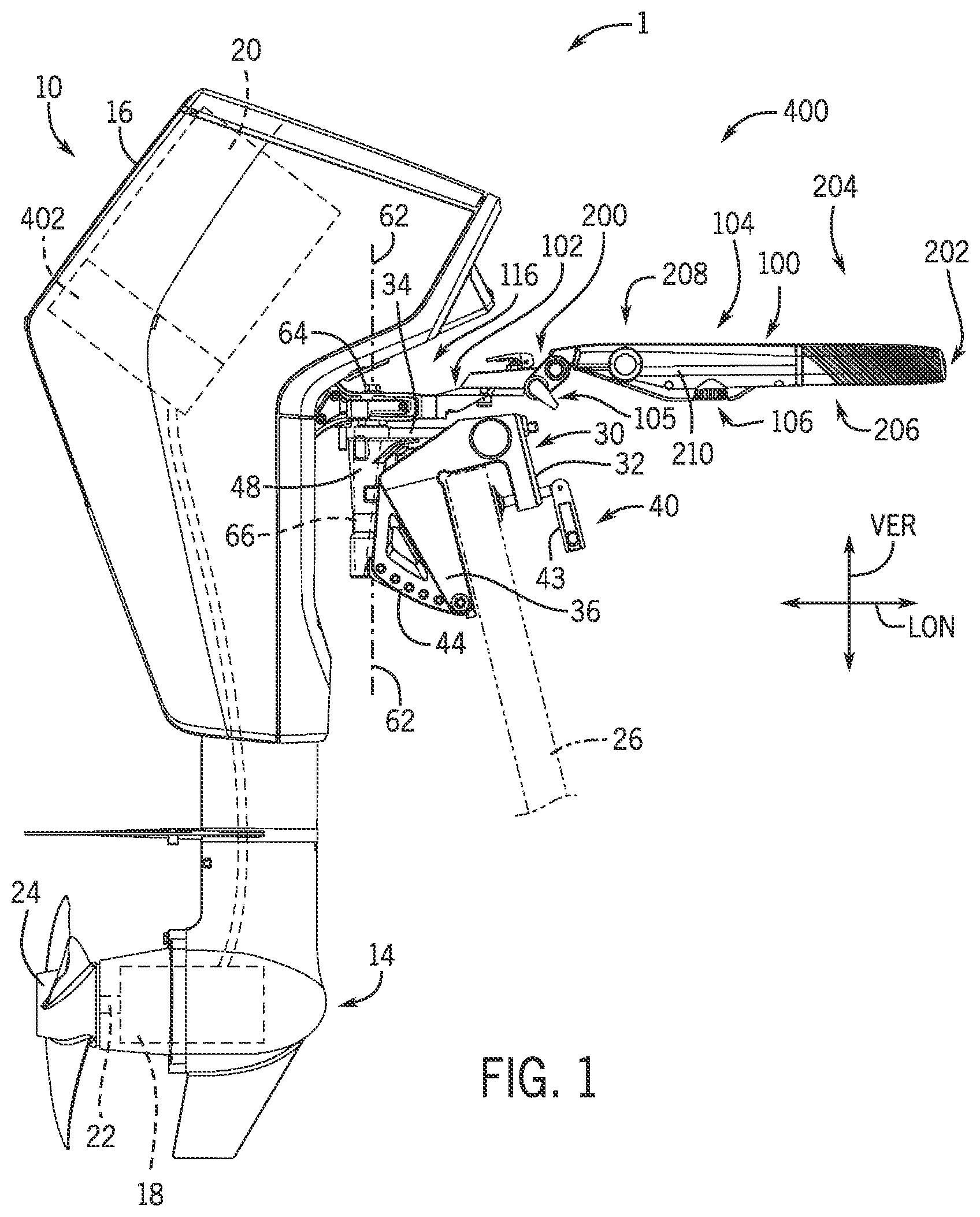 Patent US12351288 — Systems and methods for controlling marine drives — Figure 1