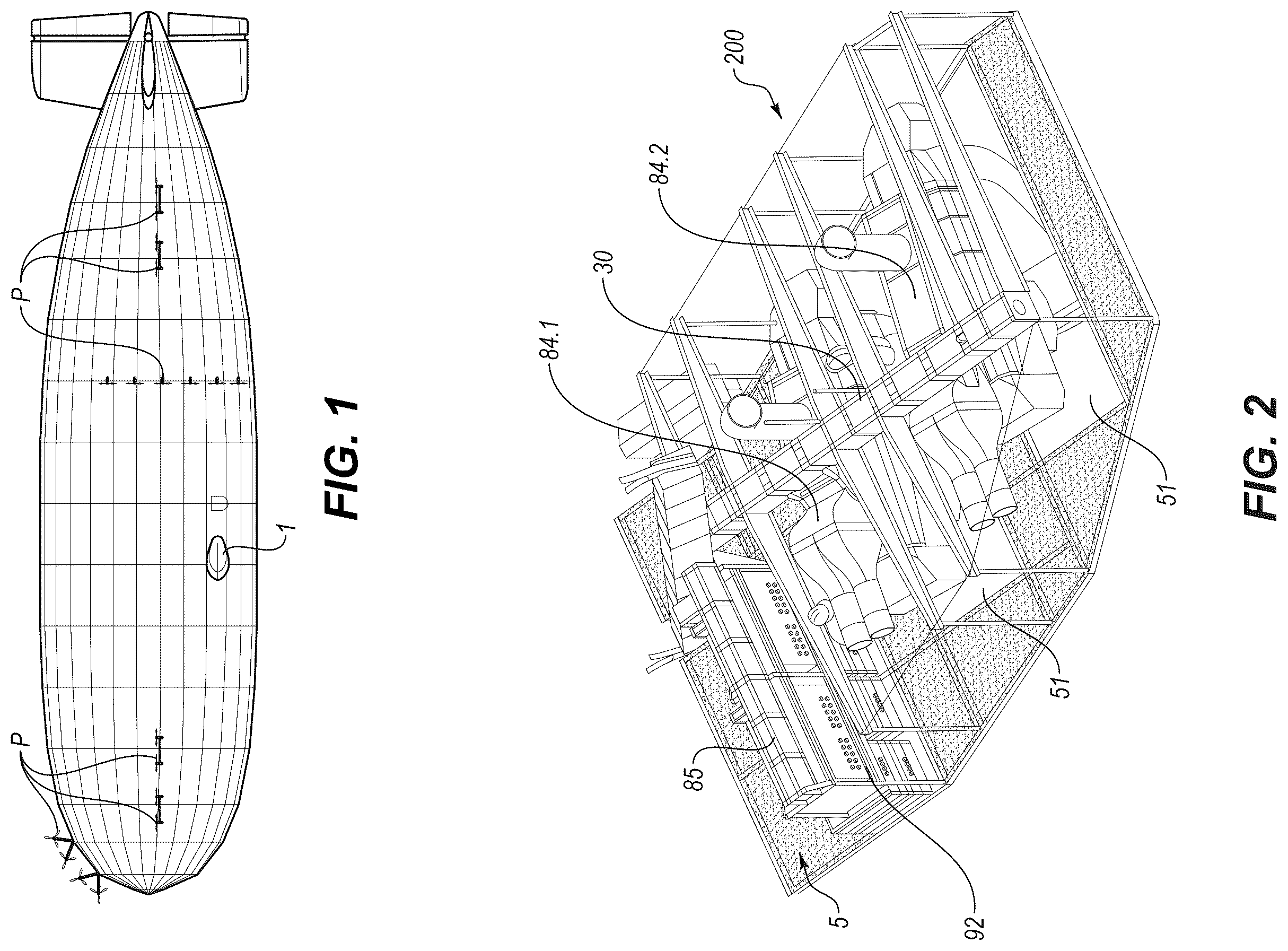 Patent US12351290 — Electrically propelled airship having a rigid frame and power-generating nacelle with which the airship is provided — Figure 1