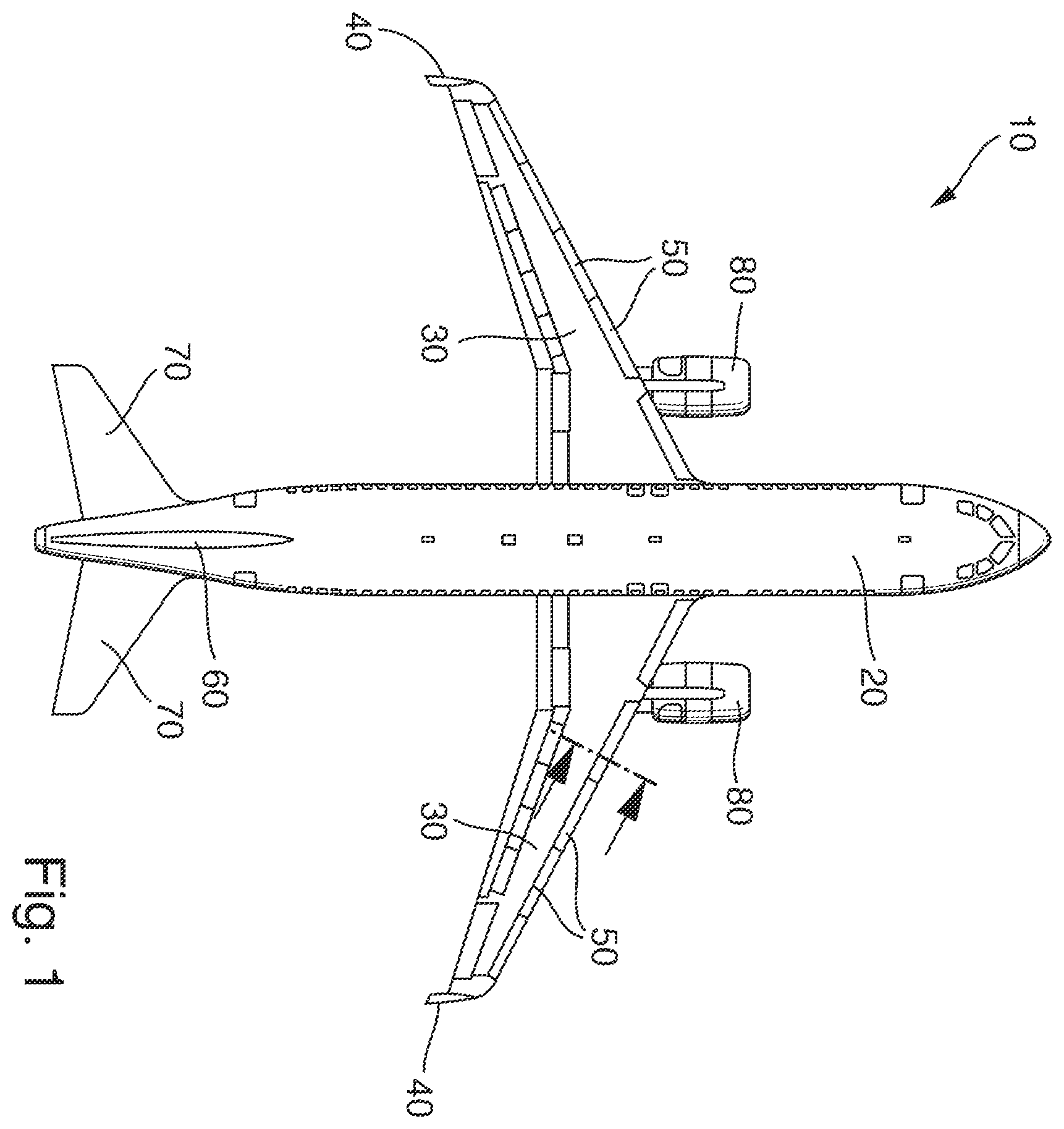 Patent US12351297 — Aircraft structure component for laminar flow — Figure 1