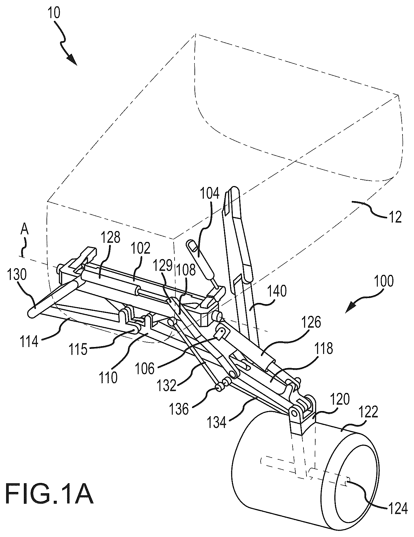Patent US12351299 — Articulating truss configuration for aircraft landing gear — Figure 1