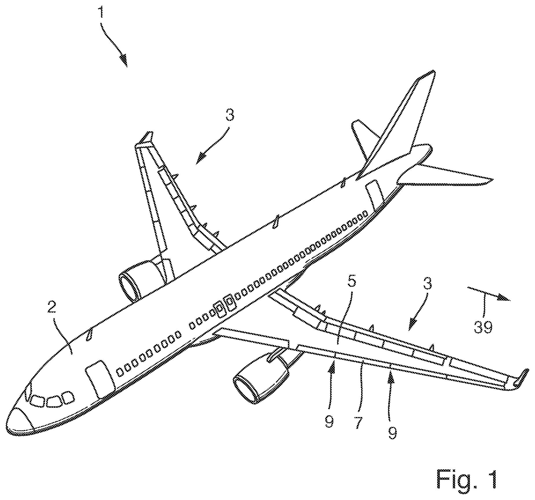 Patent US12351309 — Wing for an aircraft — Figure 1