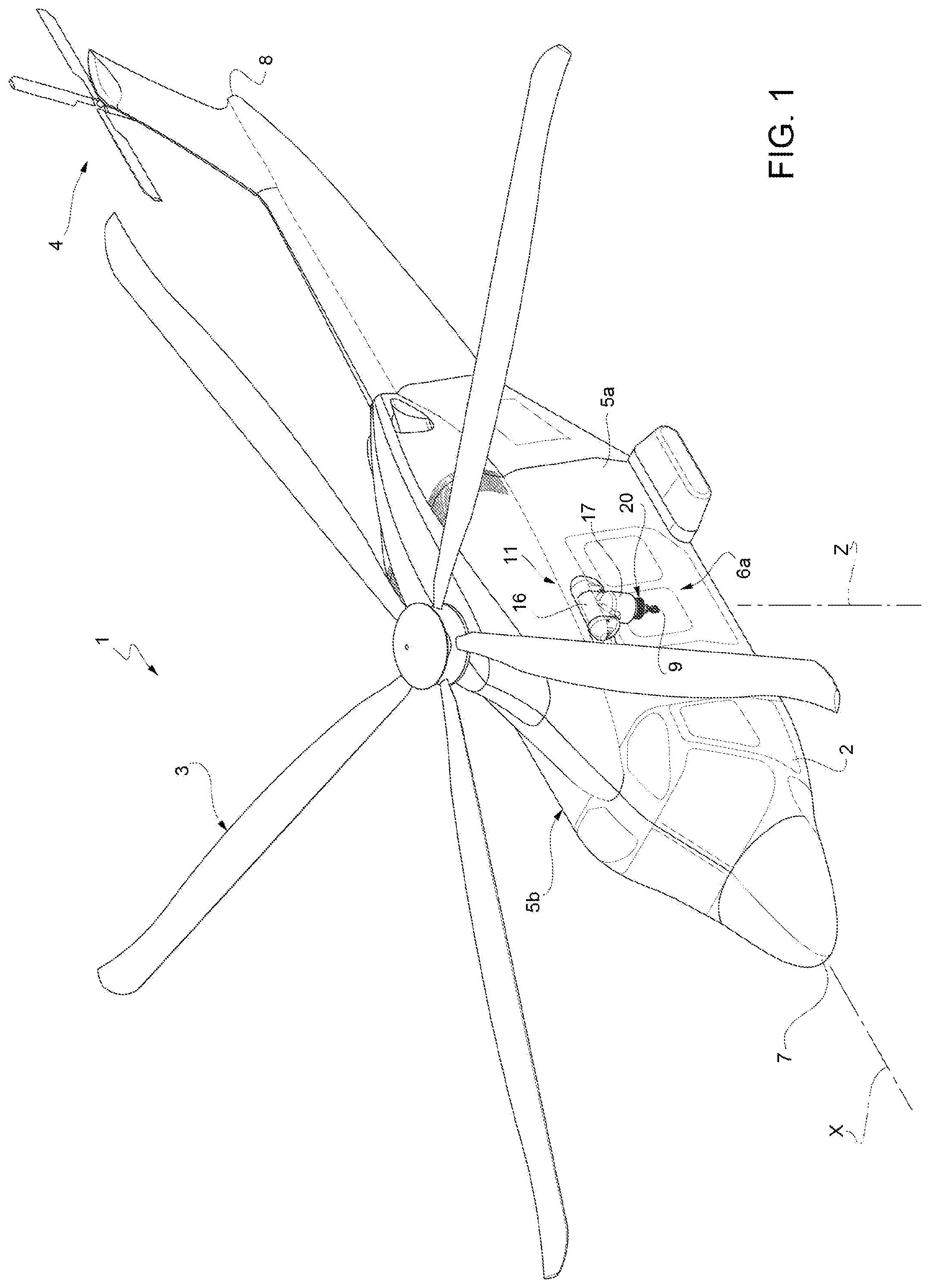 Patent US12351311 — Aircraft capable of hovering and method for transporting a load suspended from such aircraft — Figure 1