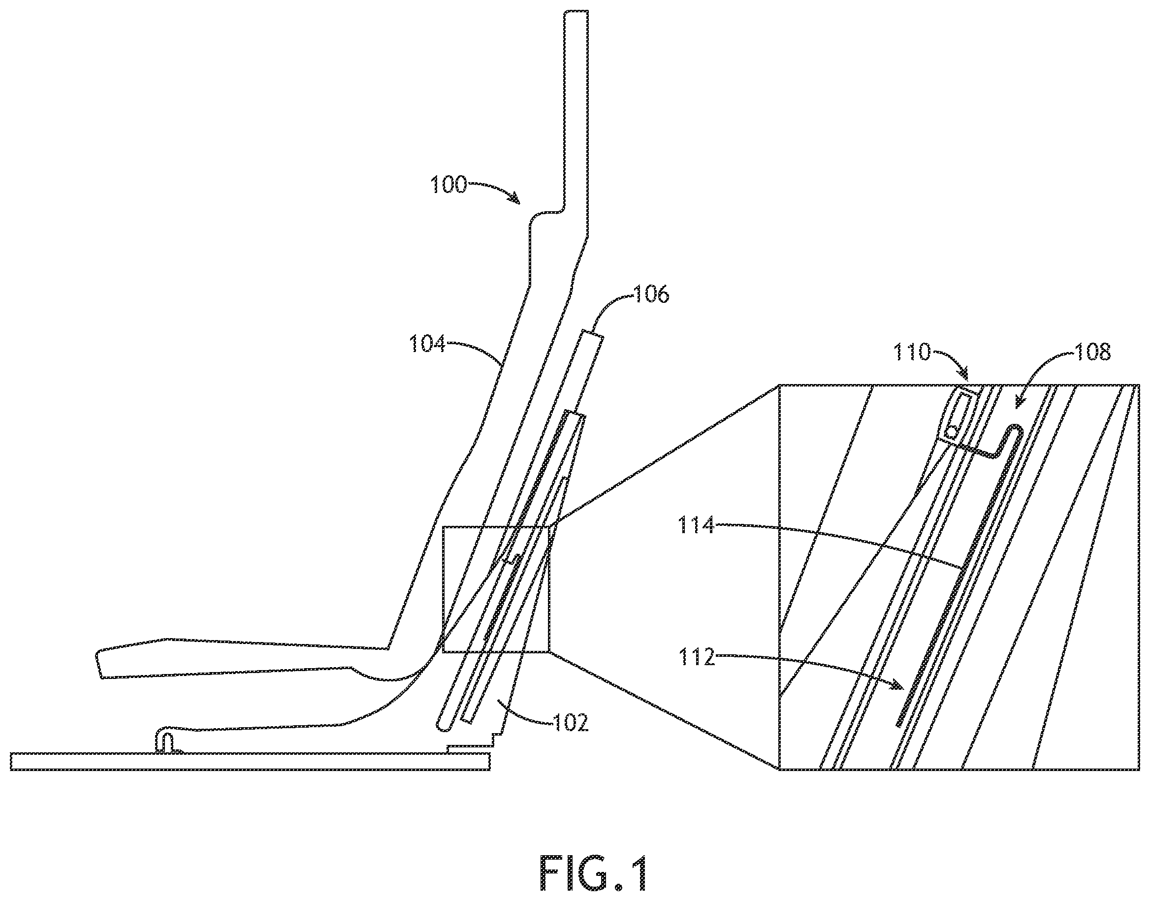 Patent US12351315 — Two-stage energy absorbing system for rotary-wing aircraft seats — Figure 1