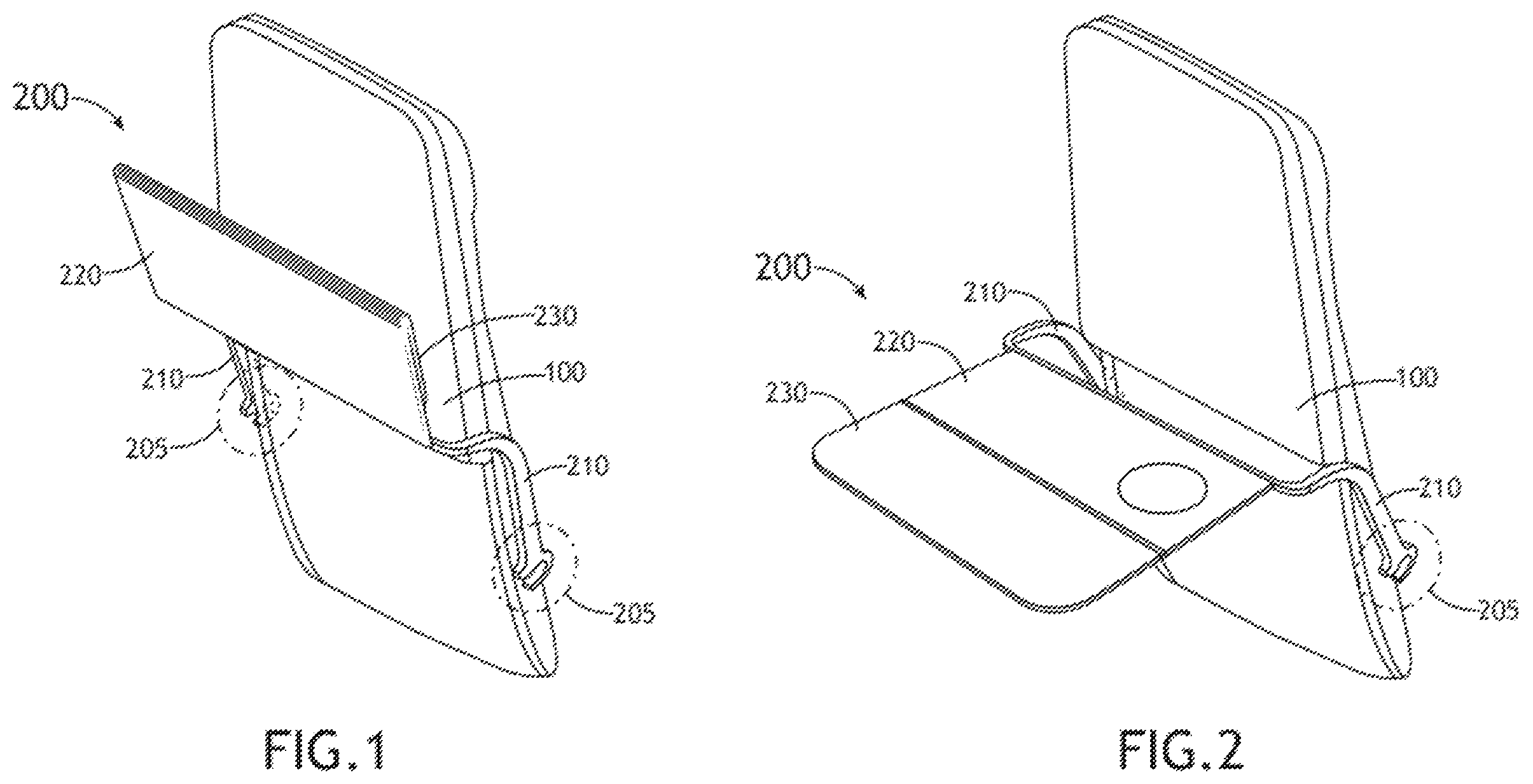 Patent US12351316 — Integrally formed tray table with flexural hinges — Figure 1