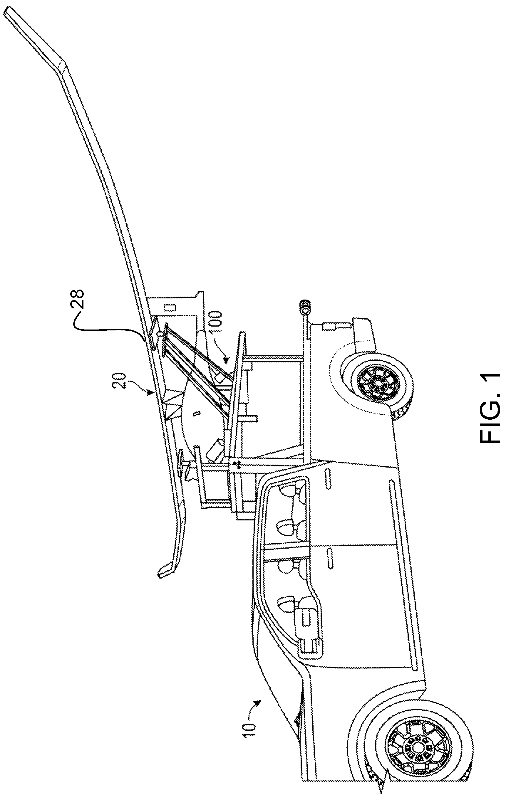 Patent US12351336 — Automatically pitch and yaw responsive aircraft launching system — Figure 1