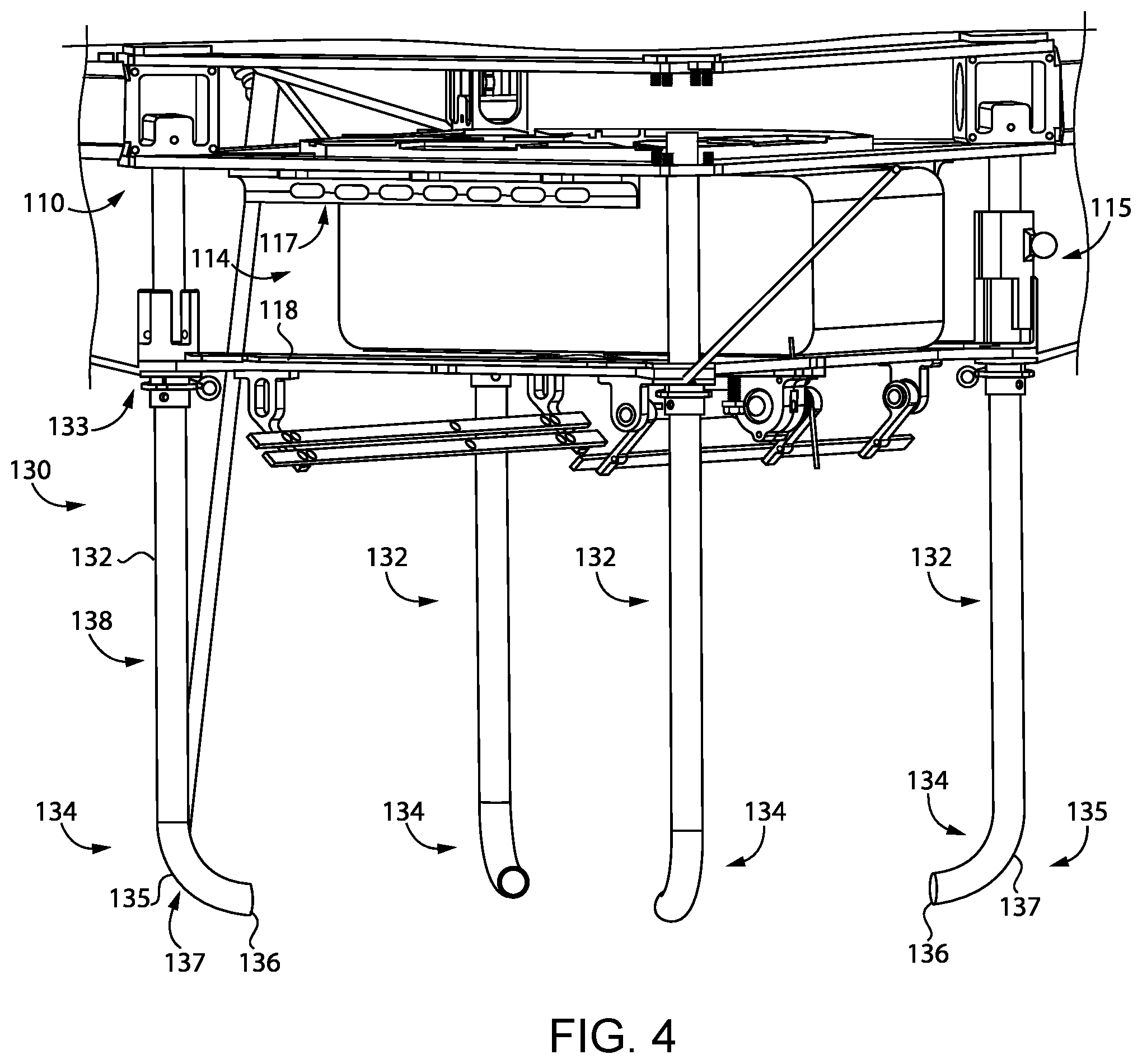 Patent US12351339 Figure 4 – Carriage for an unmanned aerial vehicle including a latch and an electronic driver to move a locking shaft latch