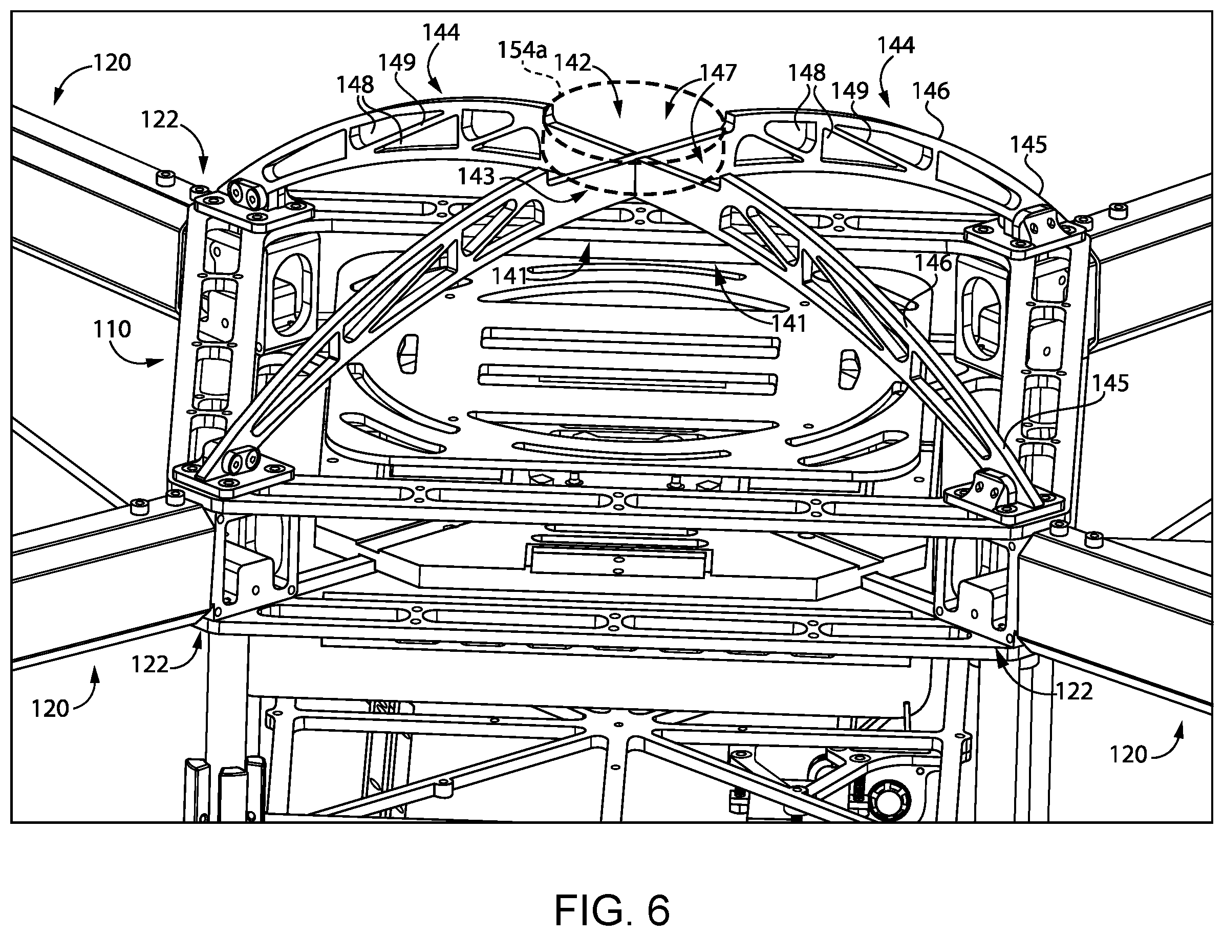 Patent US12351339 Figure 6 – Carriage for an unmanned aerial vehicle including a latch and an electronic driver to move a locking shaft latch