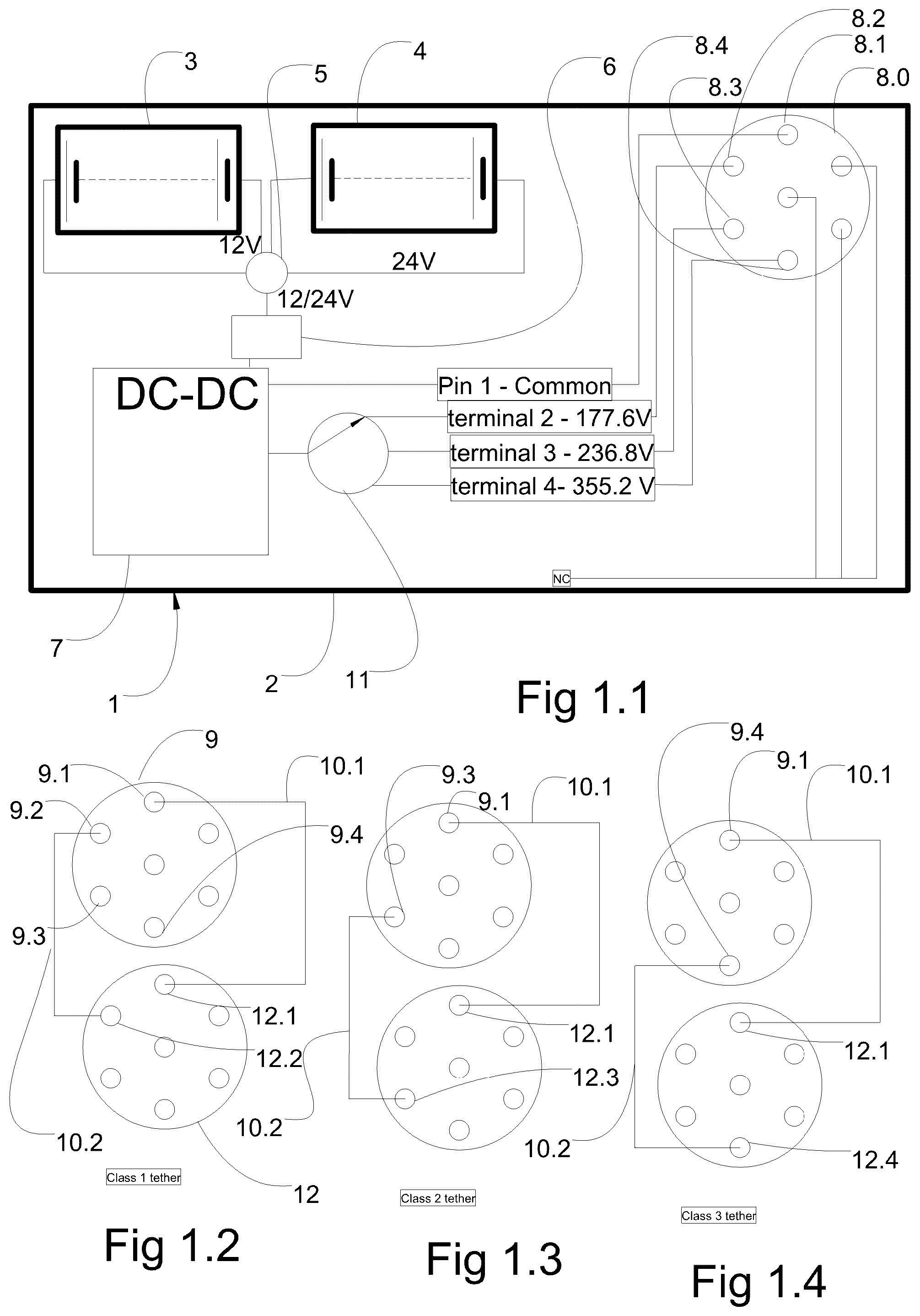 Patent US12351340 — Aerial power supply system for a tethered unmanned aerial vehicle — Figure 1