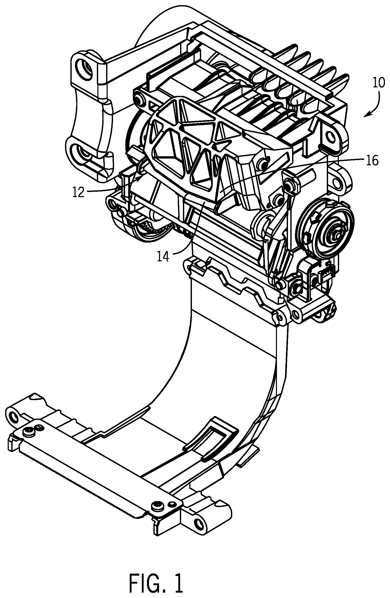 Patent US12351356 — Asymmetric peel plate for a label-dispensing apparatus and peel assist plate — Figure 1