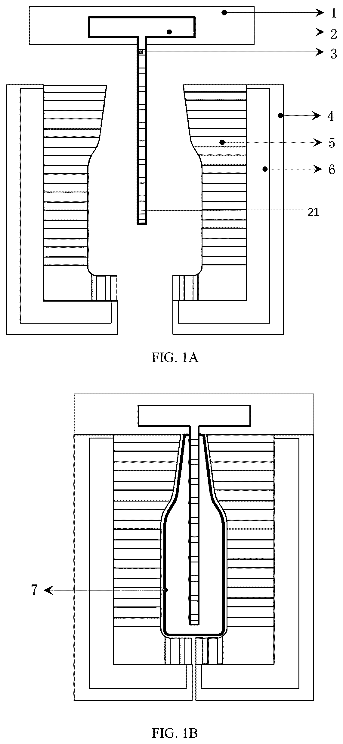 Patent US12351357 — Integral pulp-molded bottle, mold for molding integral pulp-molded bottle, apparatus and process for producing integral pulp-molded bottle — Figure 1