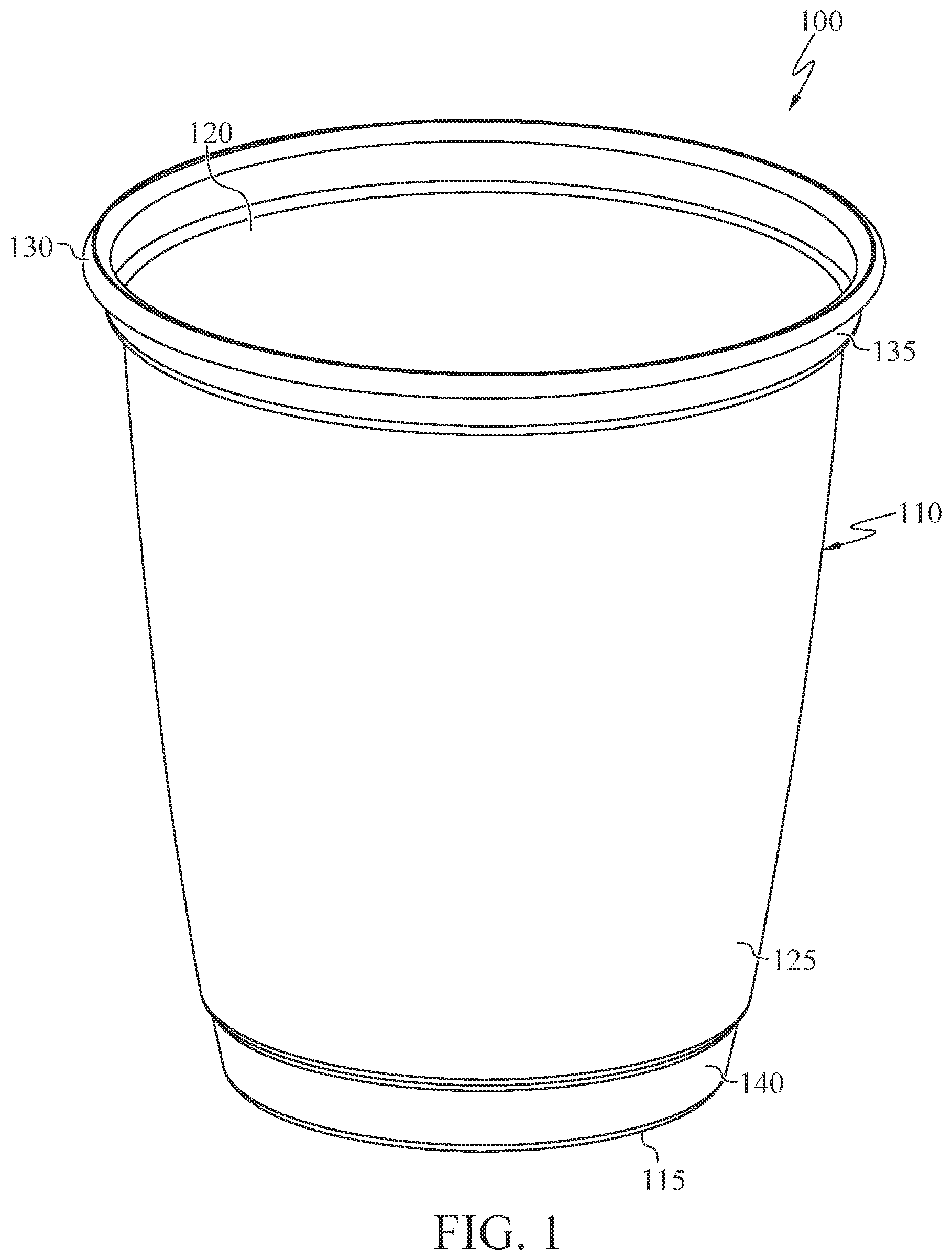 Patent US12351358 — Container having a stacking feature — Figure 1