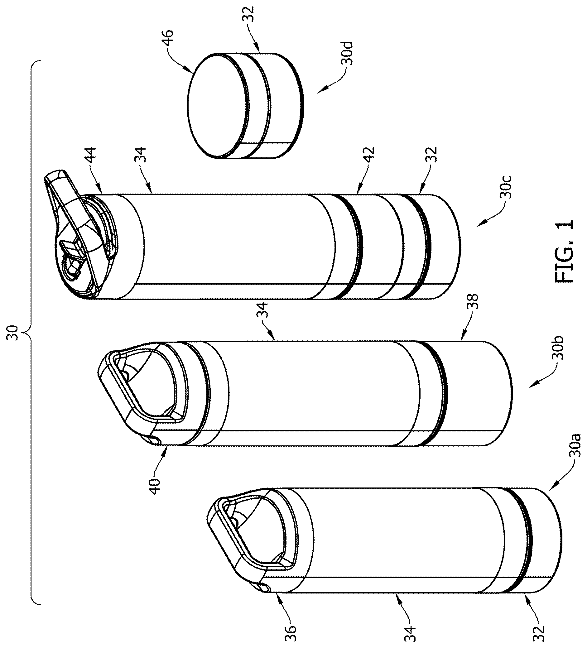 Patent US12351361 Figure 1 – Reconfigurable container system