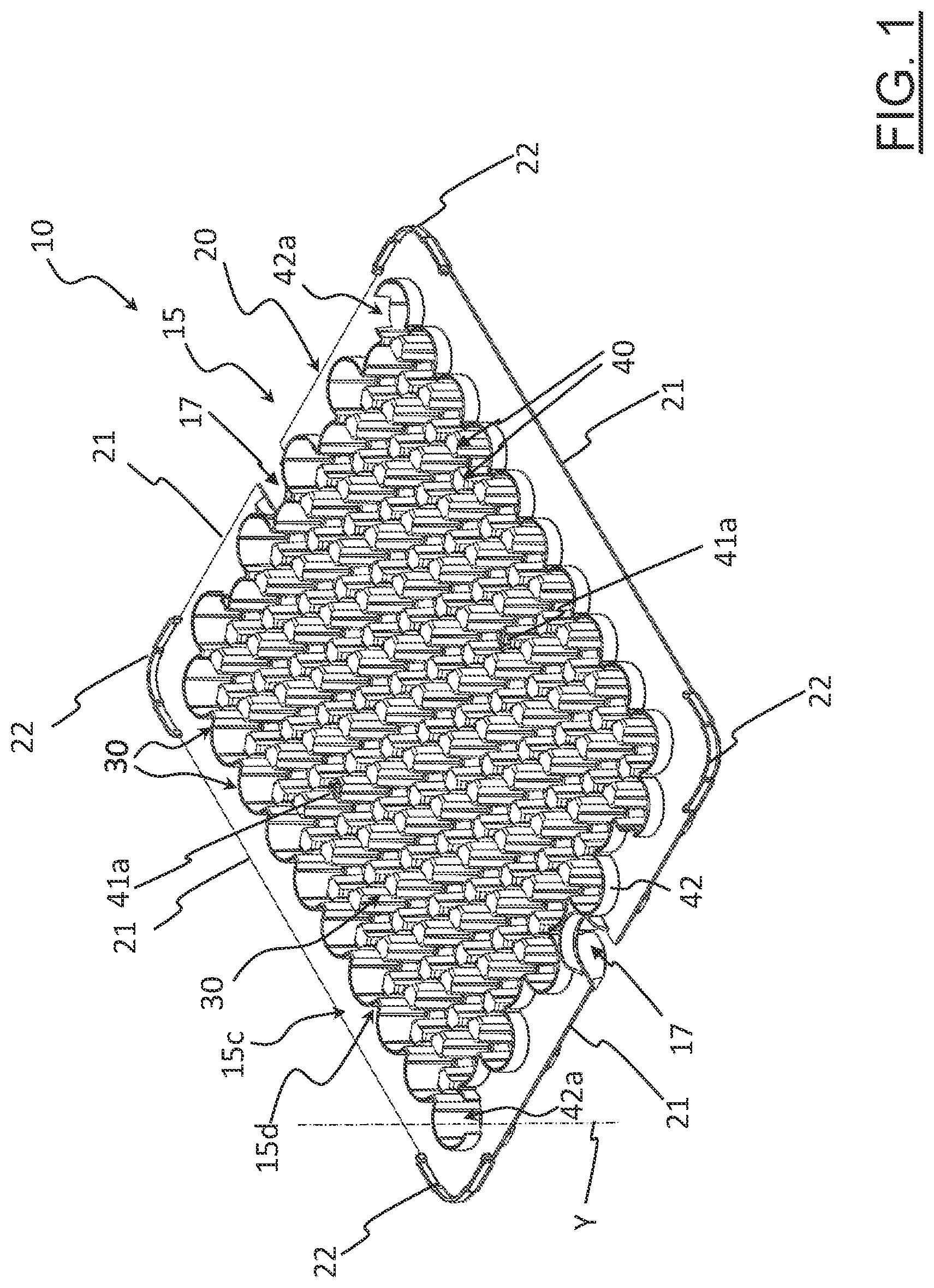 Patent US12351363 Figure 1 – Support device for supporting a plurality of containers for pharmaceutical use to be handled in a processing line