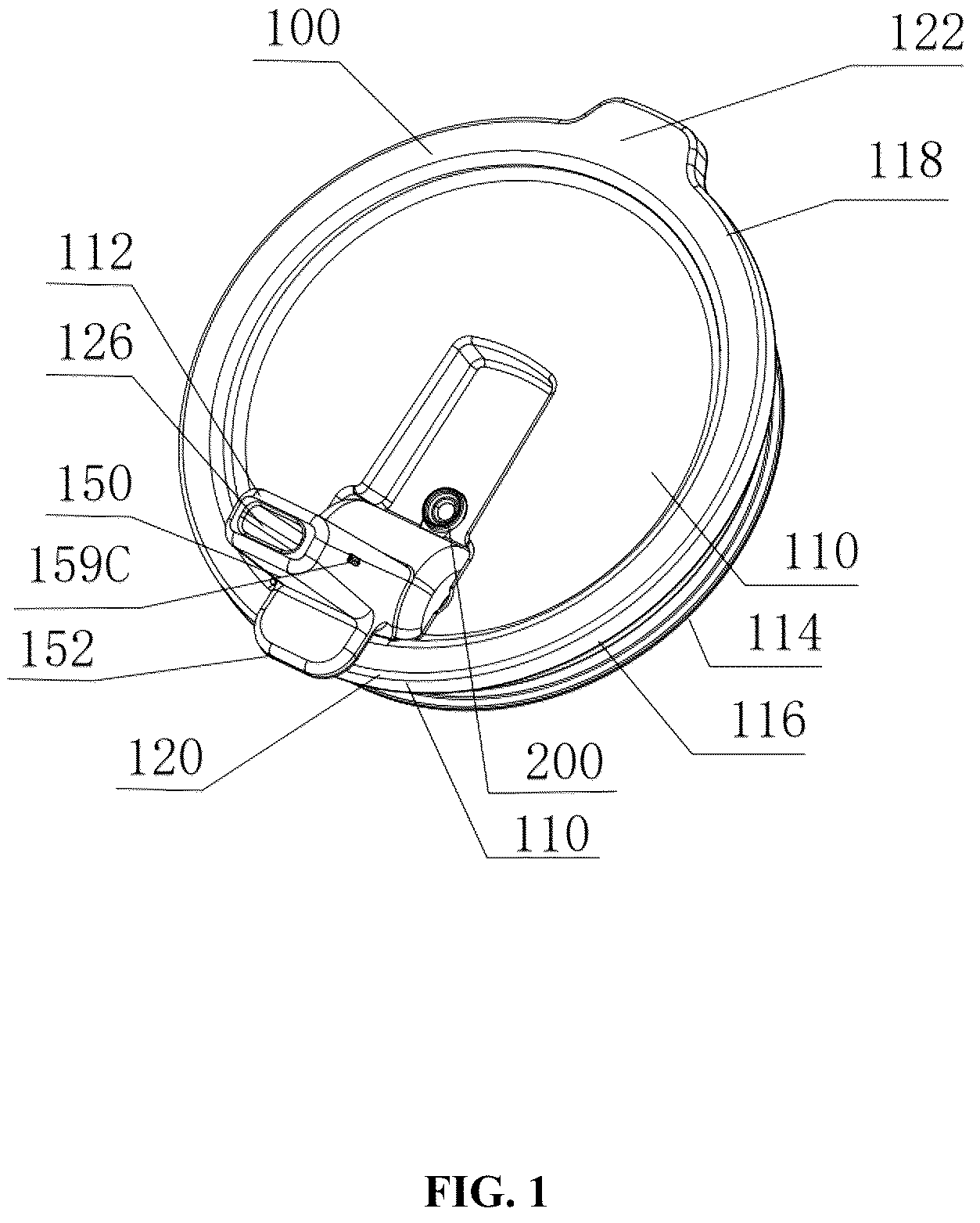 Patent US12351368 — Container with detachable sealed straw — Figure 1