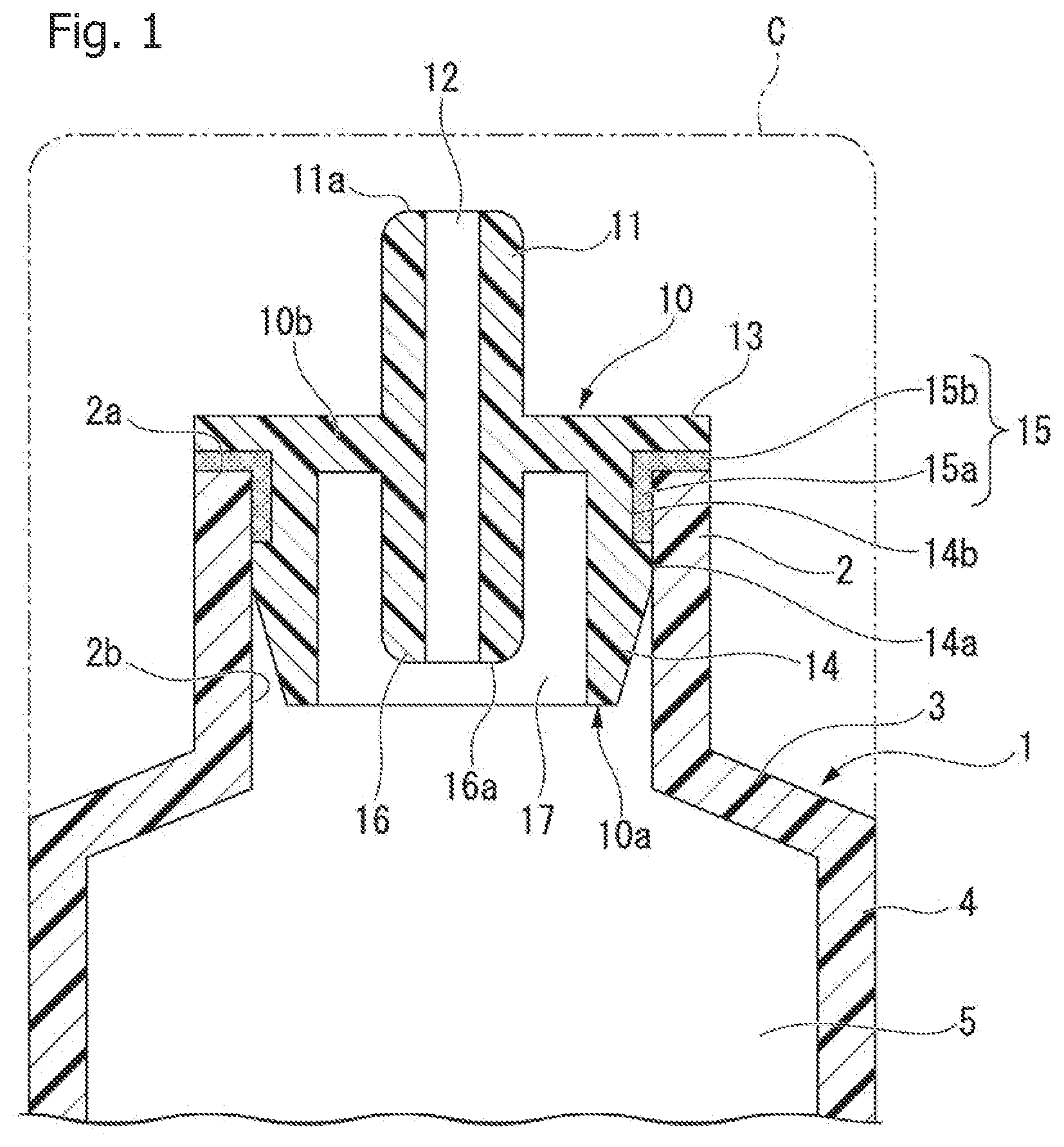 Patent US12351369 — Inner plug constituting nozzle and eye drop container — Figure 1