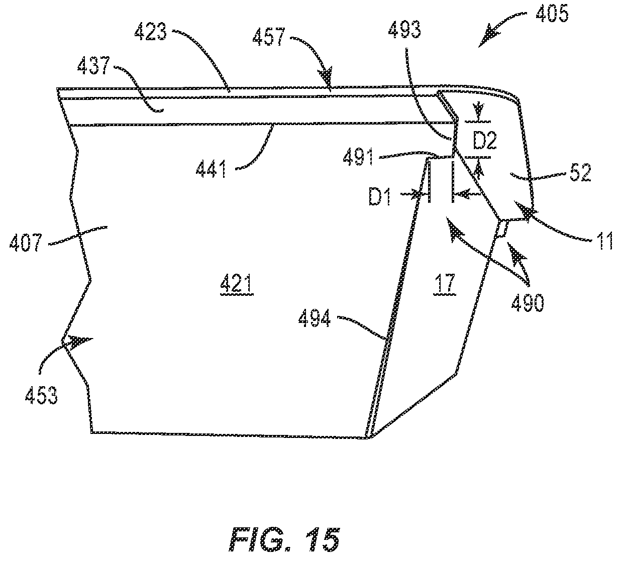 Patent US12351370 Figure 15 – Container with liner