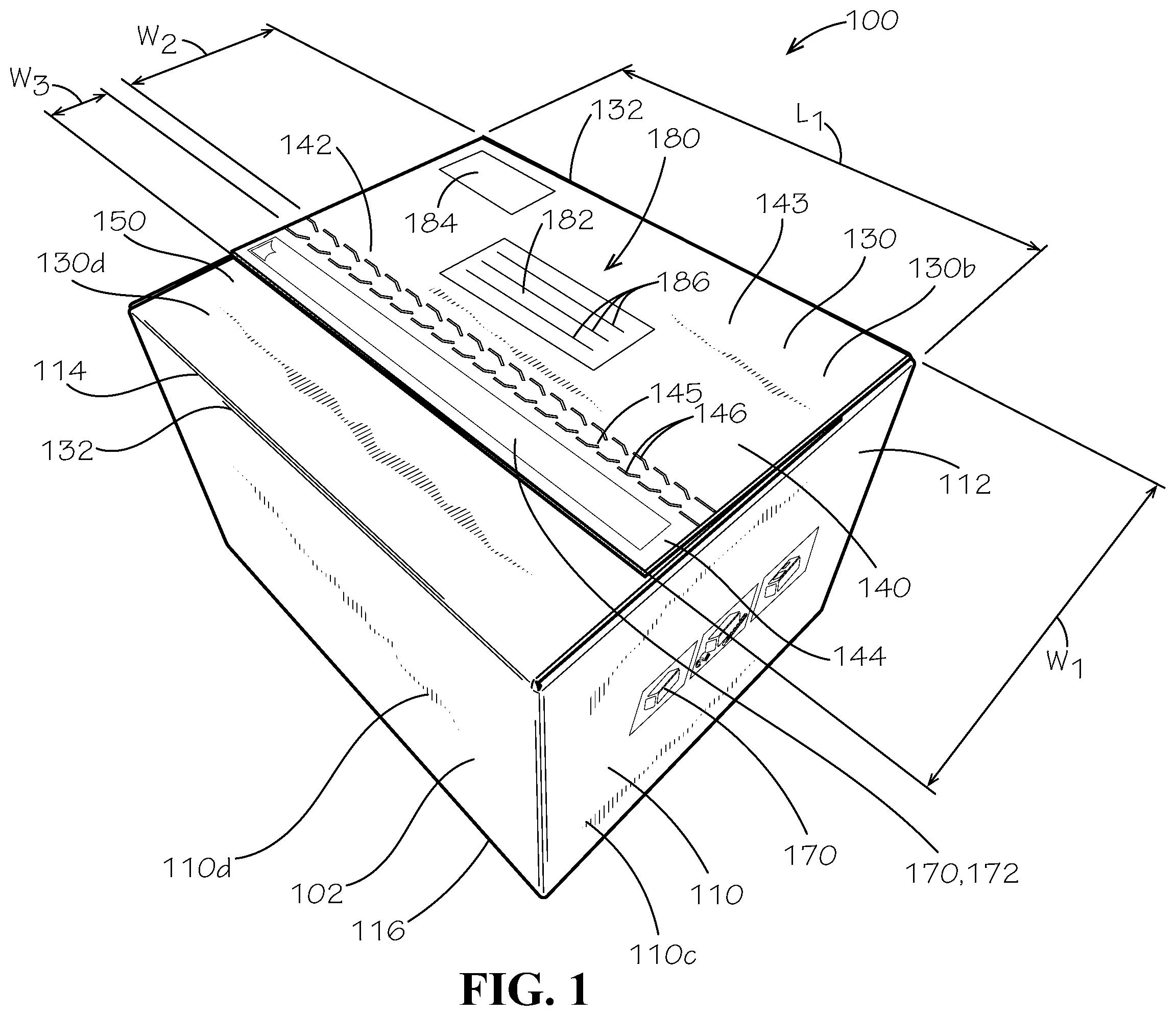 Patent US12351371 Figure 1 – Dual use box