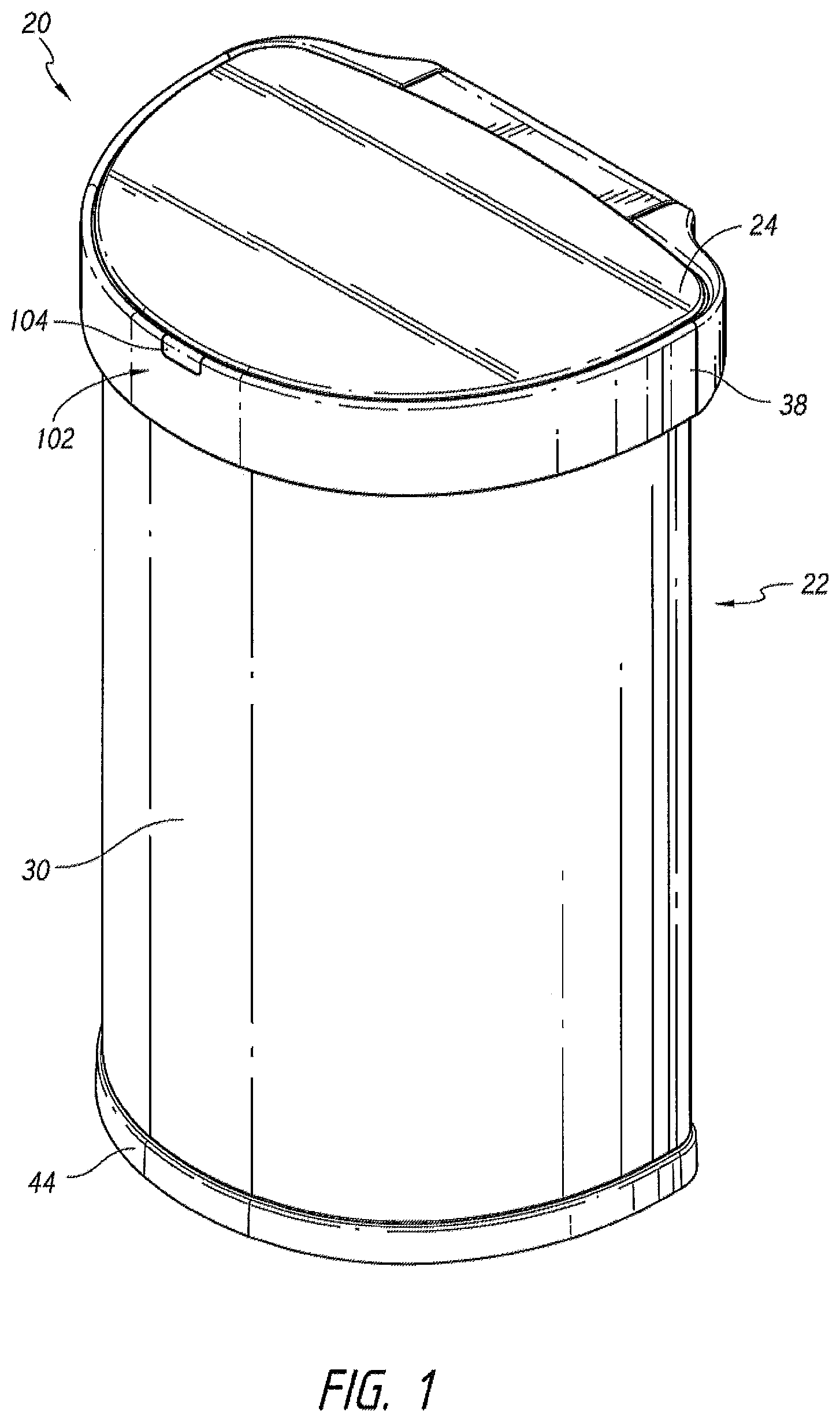 Patent US12351390 — Containers with multiple sensors — Figure 1
