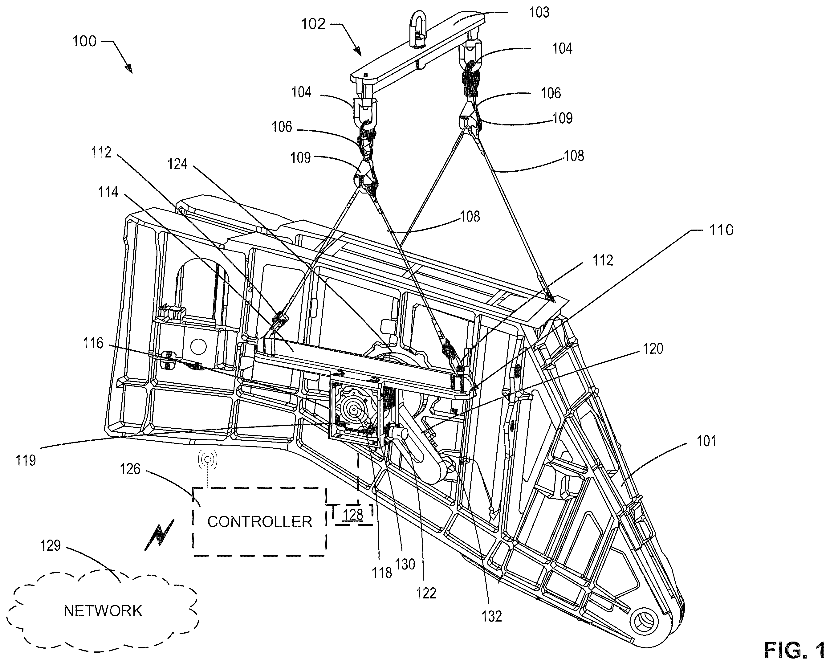 Patent US12351435 Figure 1 – Rotation hoists