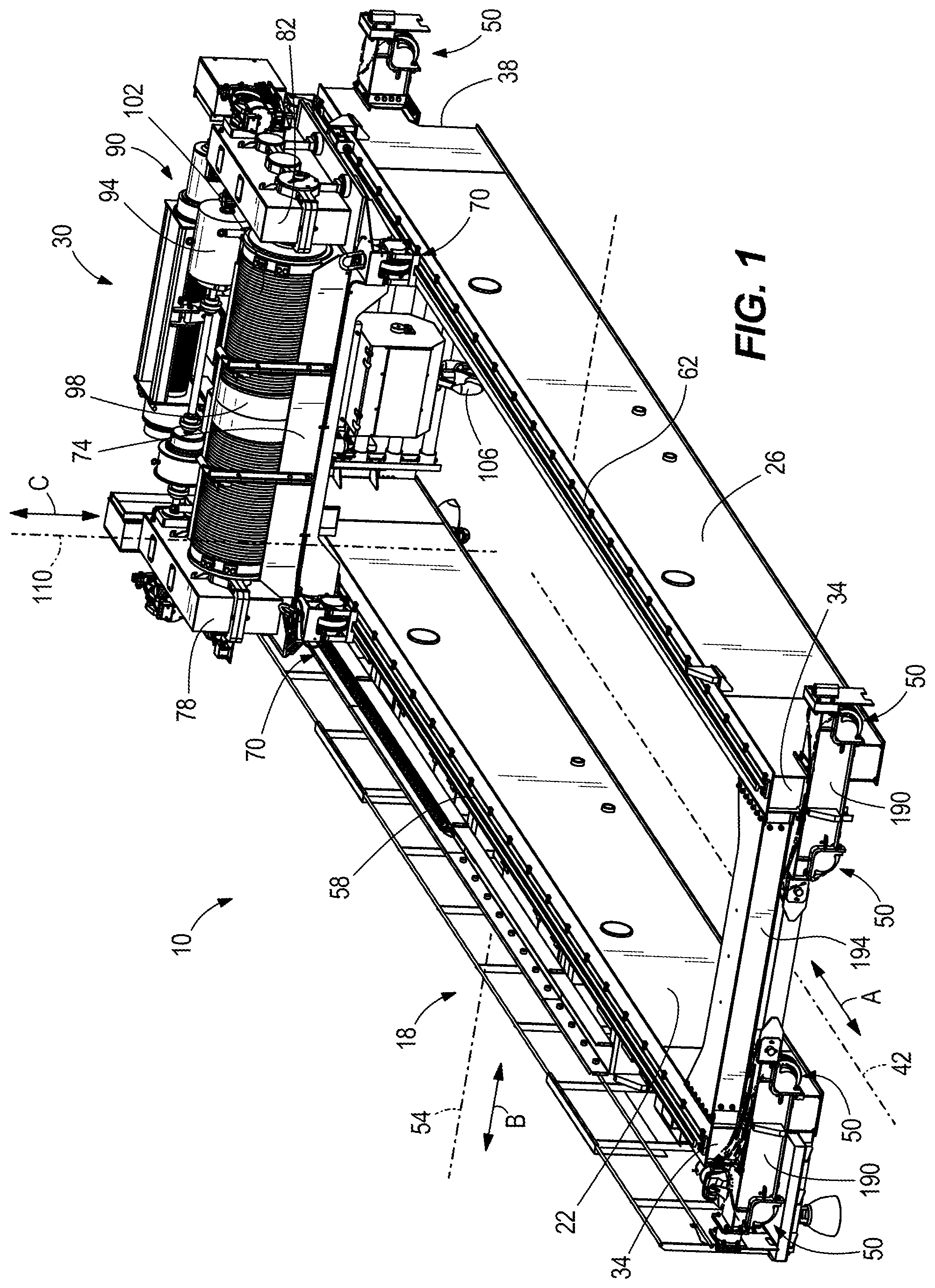 Patent US12351436 — Structural health monitoring system for material handling systems — Figure 1