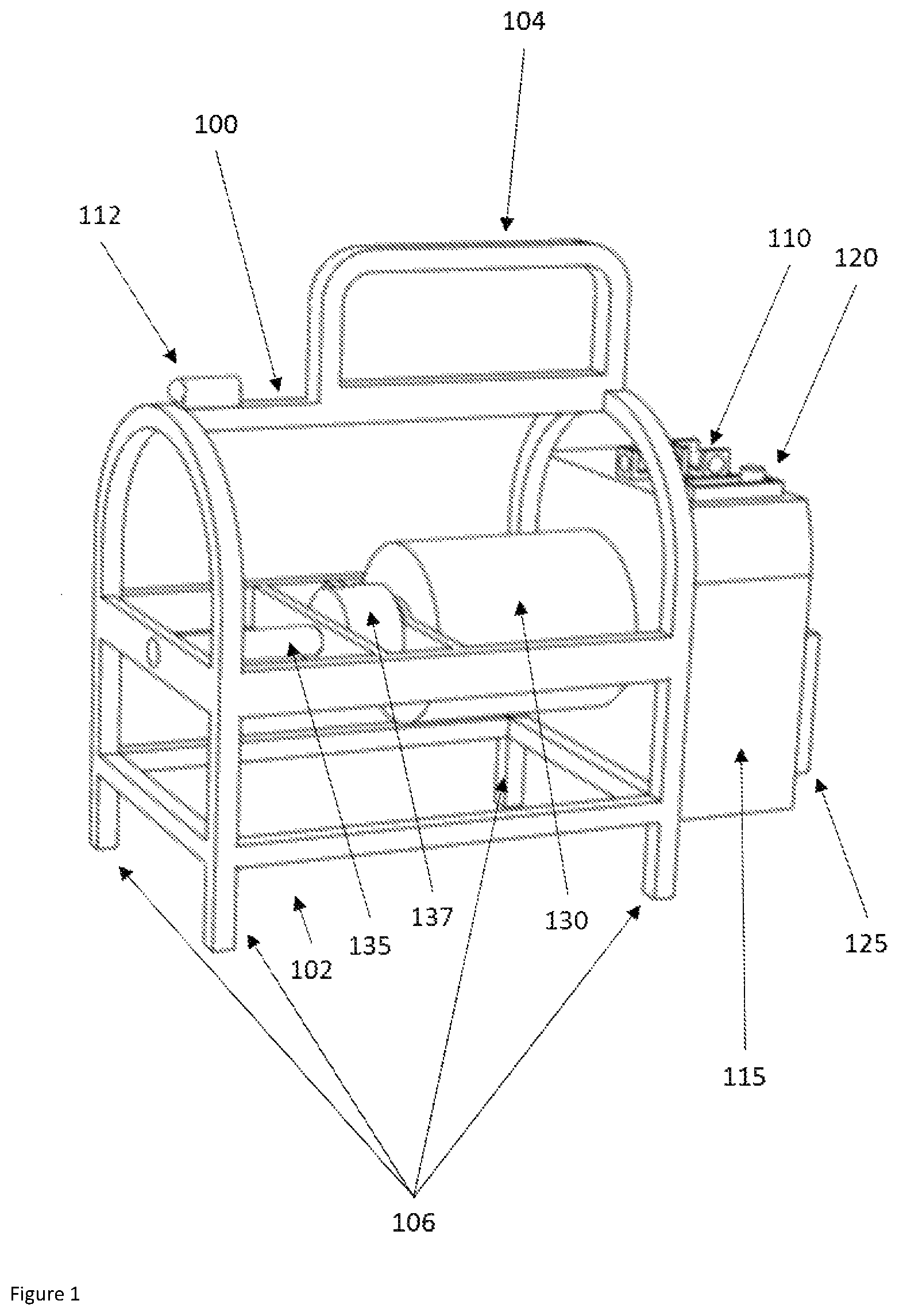 Patent US12351438 — Portable article lifter, separator, and compressor — Figure 1