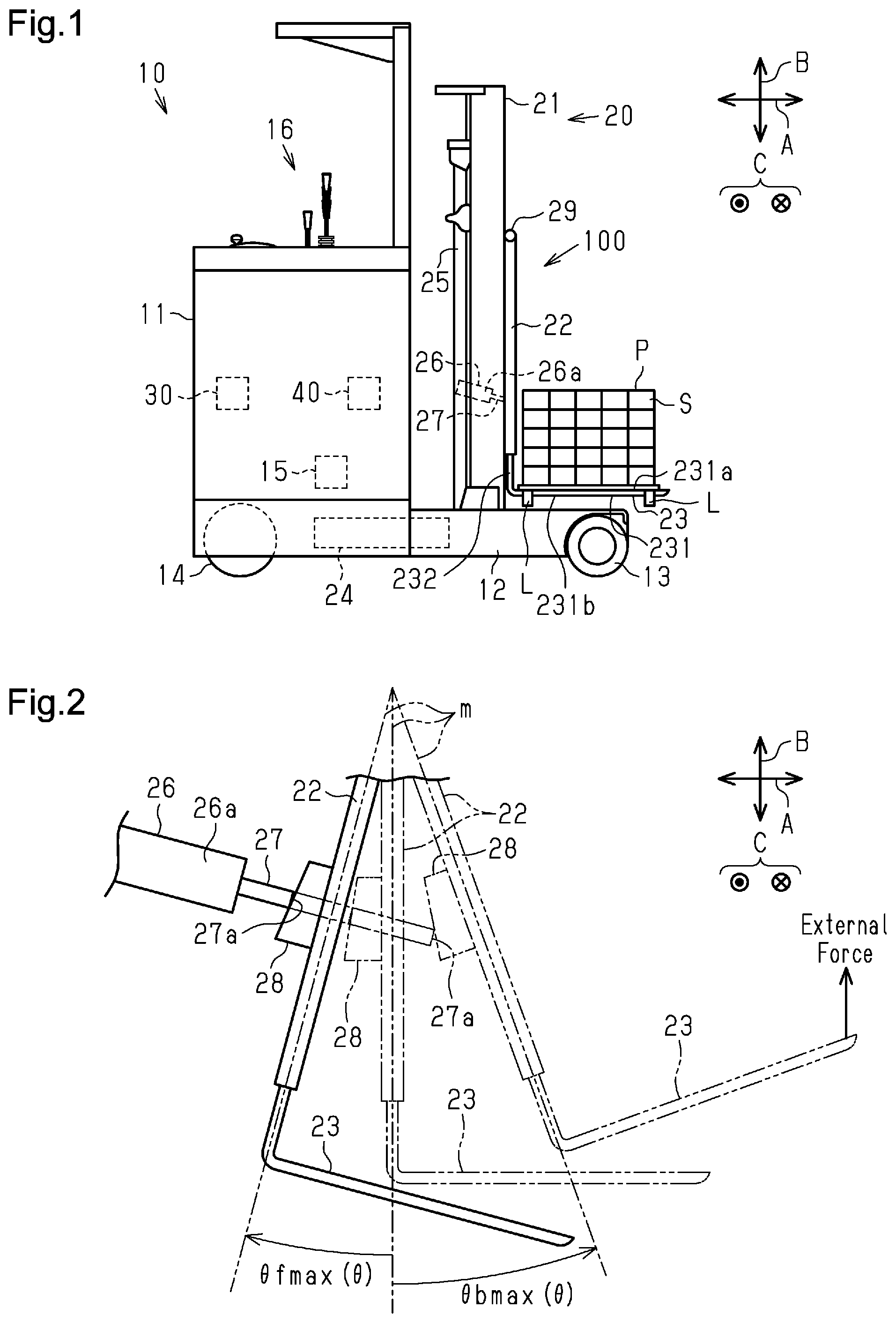 Patent US12351441 — Forklift and forklift controlling method — Figure 1