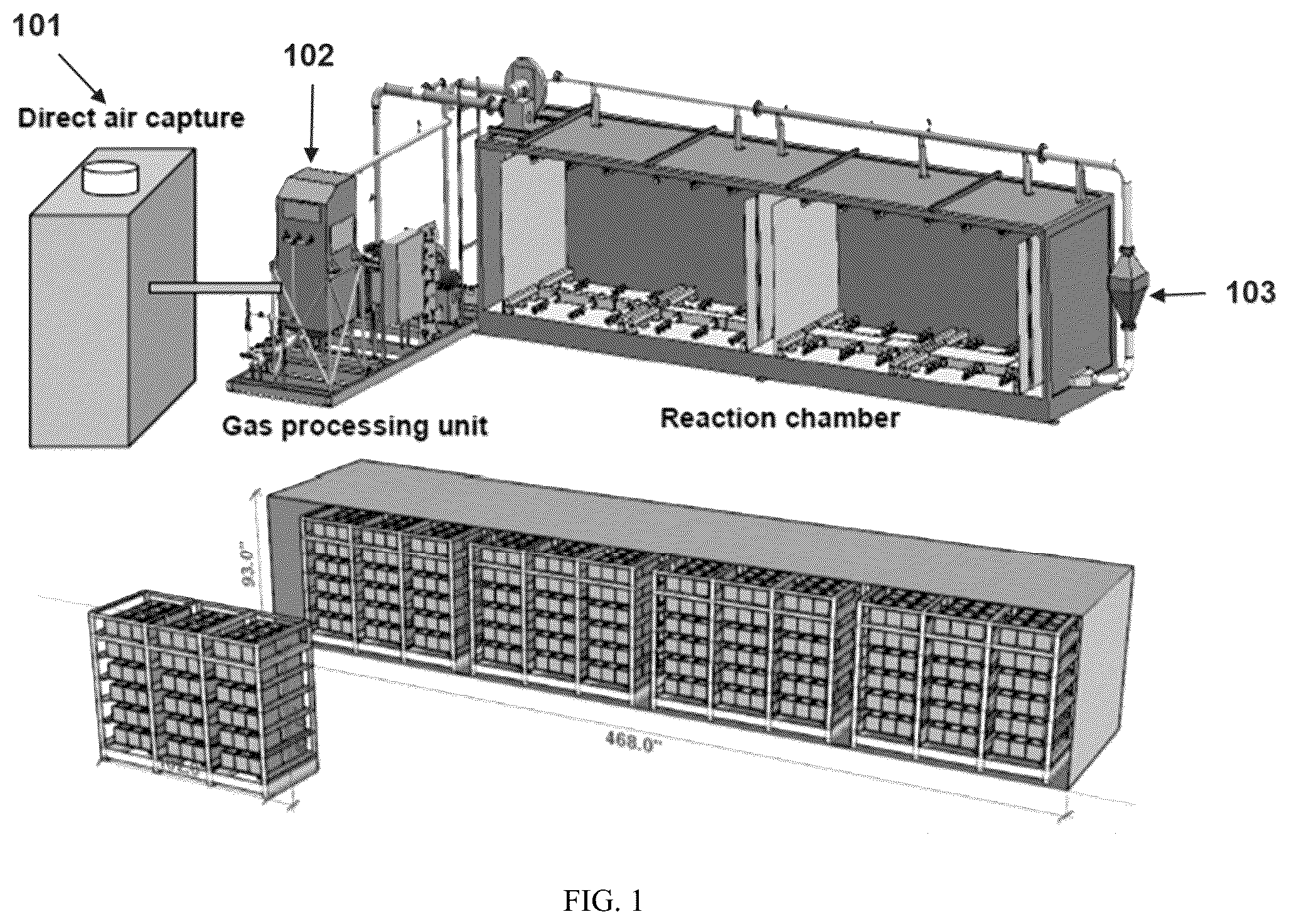 Patent US12351527 Figure 1 – Integration of direct air capture system into CO 2 mineralization process of concretes and aggregates