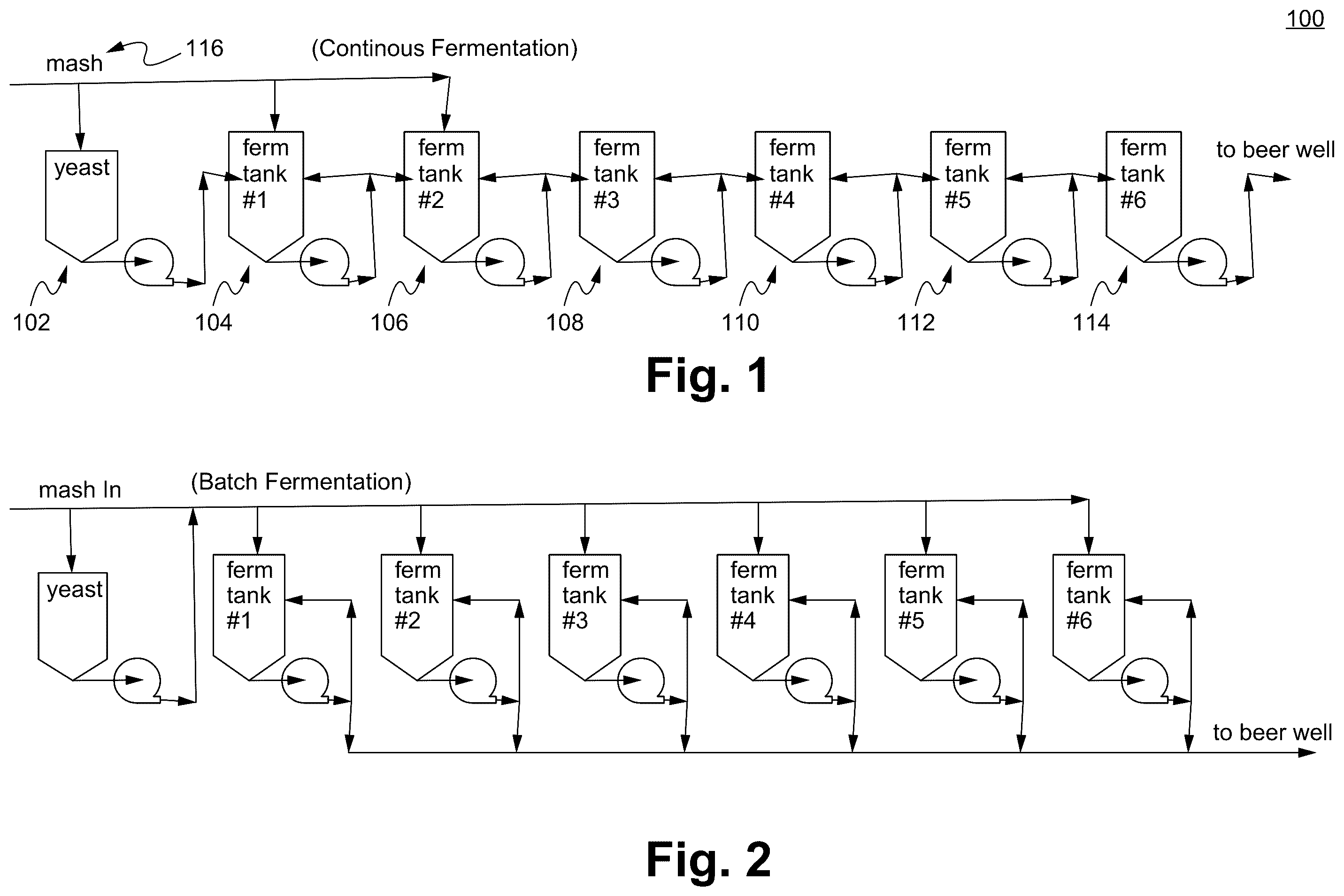 Patent US12351852 — Yeast stage tank incorporated fermentation system and method — Figure 1