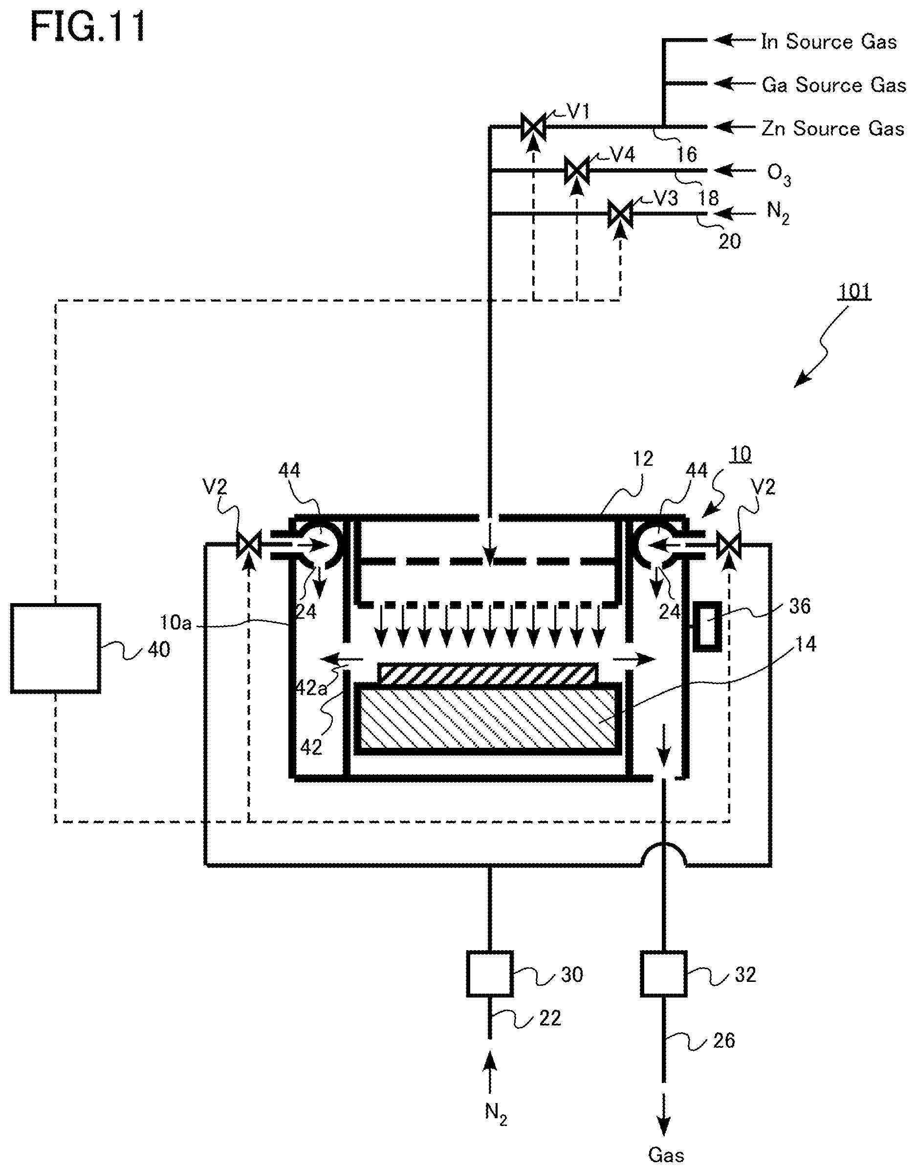 Patent US12351913 Figure 11 – Film forming apparatus and film forming method