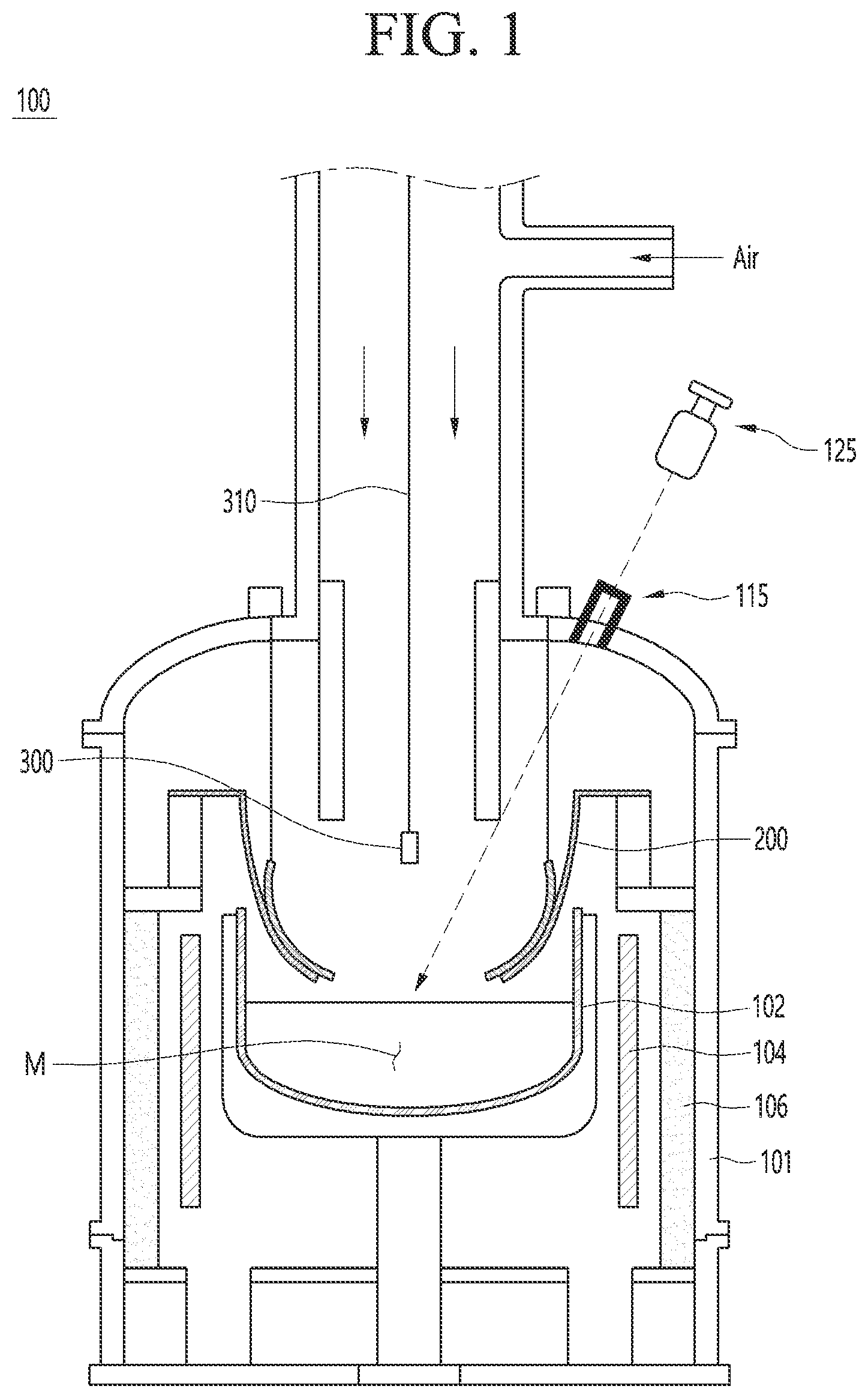 Patent US12351939 — Ingot growing apparatus and method thereof — Figure 1