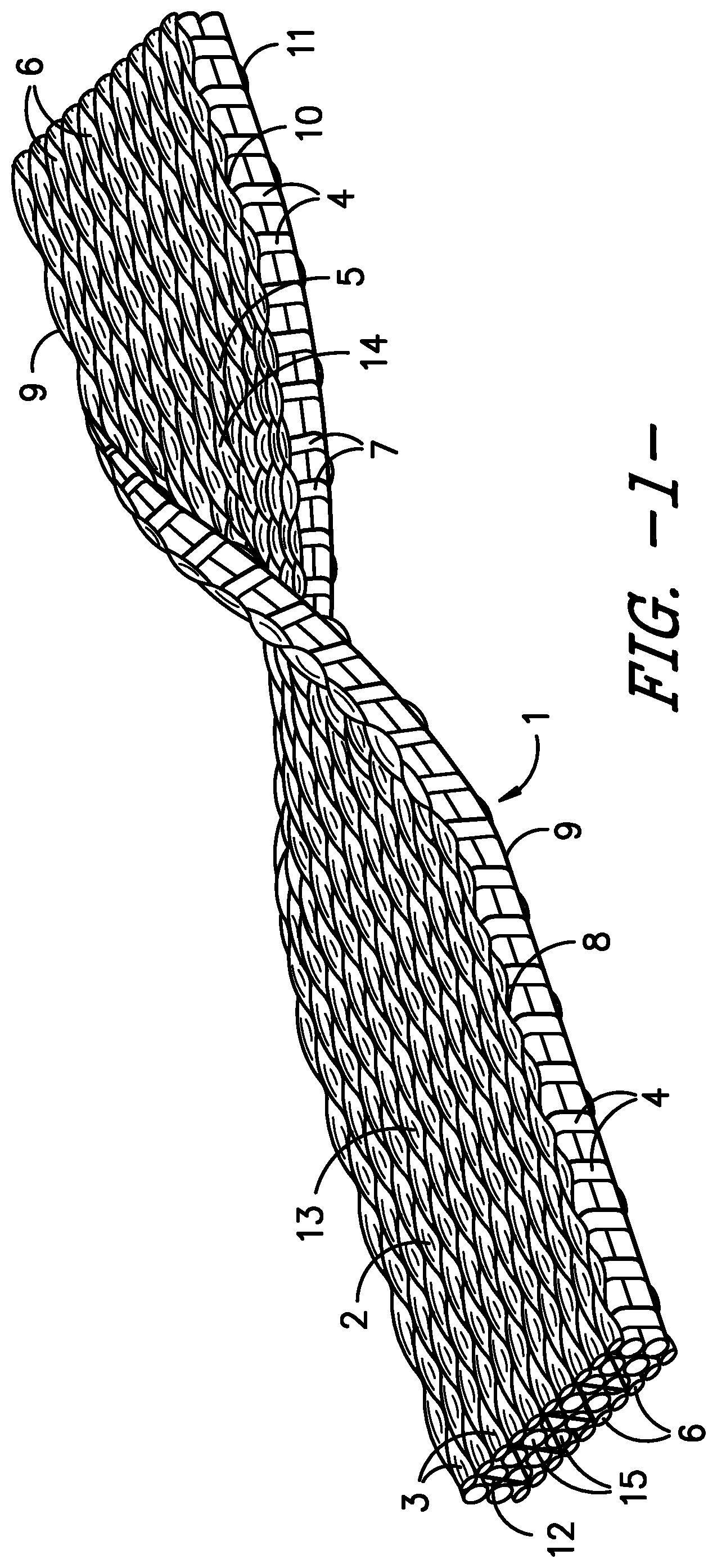 Patent US12351951 — Webbing for fall protection device — Figure 1