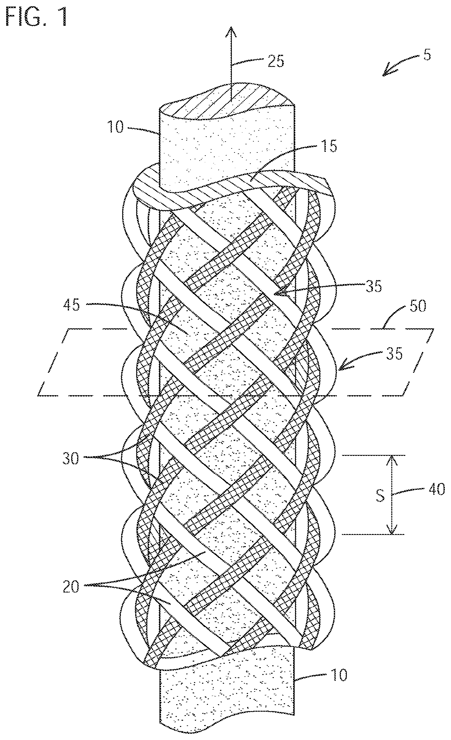 Patent US12351957 — Braided jackets with low thickness — Figure 1