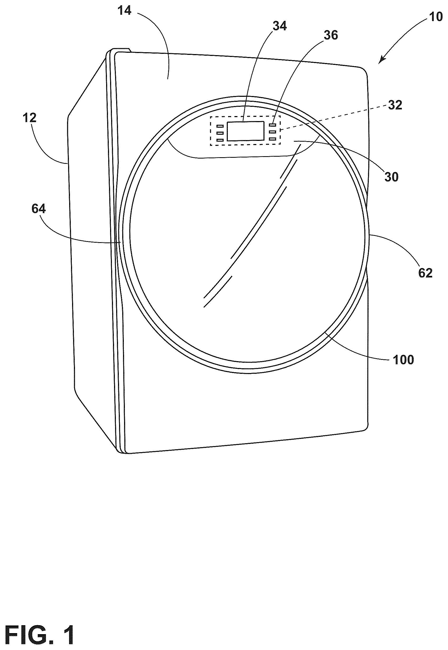 Patent US12351973 — Door assembly for a laundry treating appliance — Figure 1