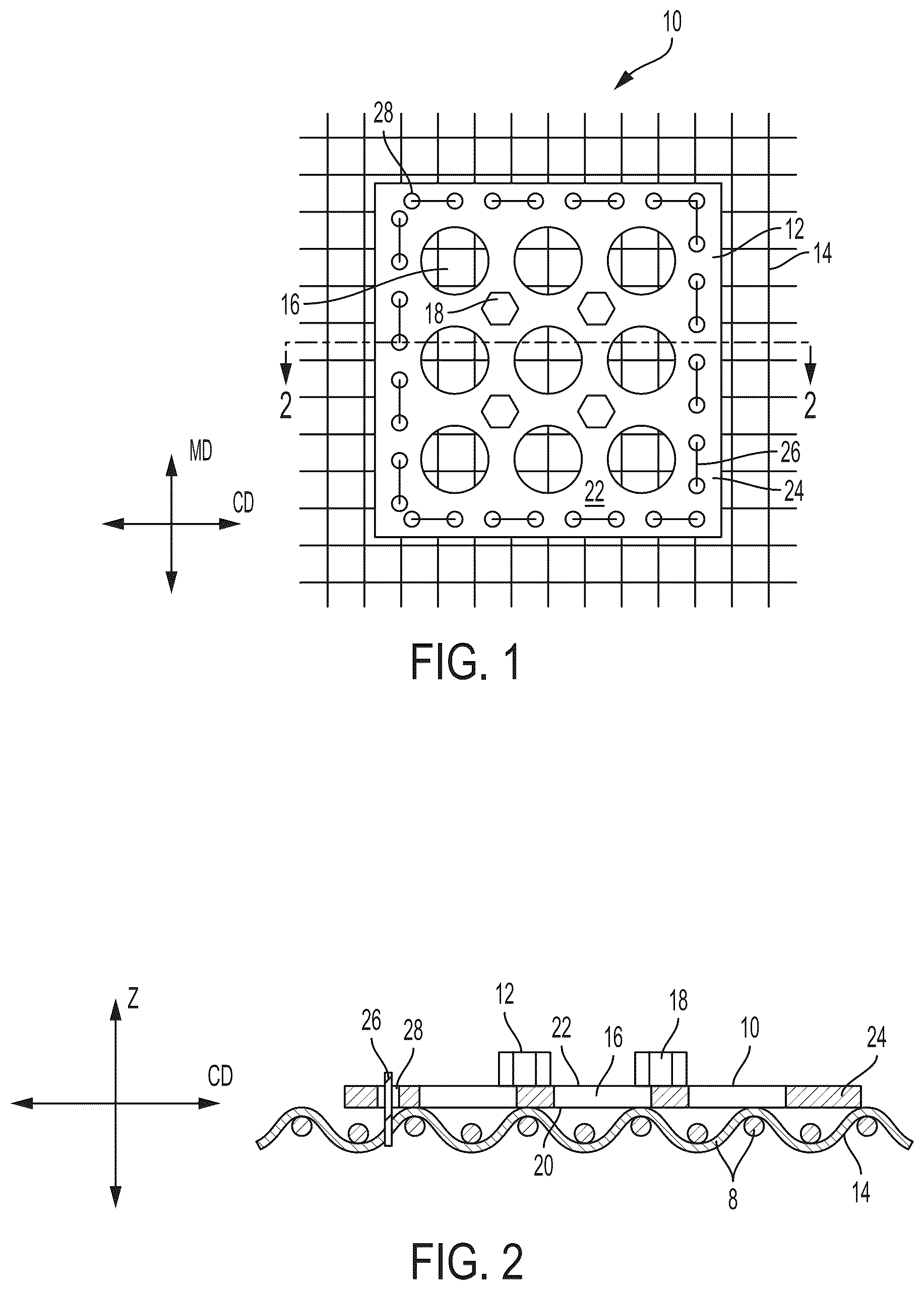 Patent US12351984 — Deflecting member for making fibrous structures — Figure 1