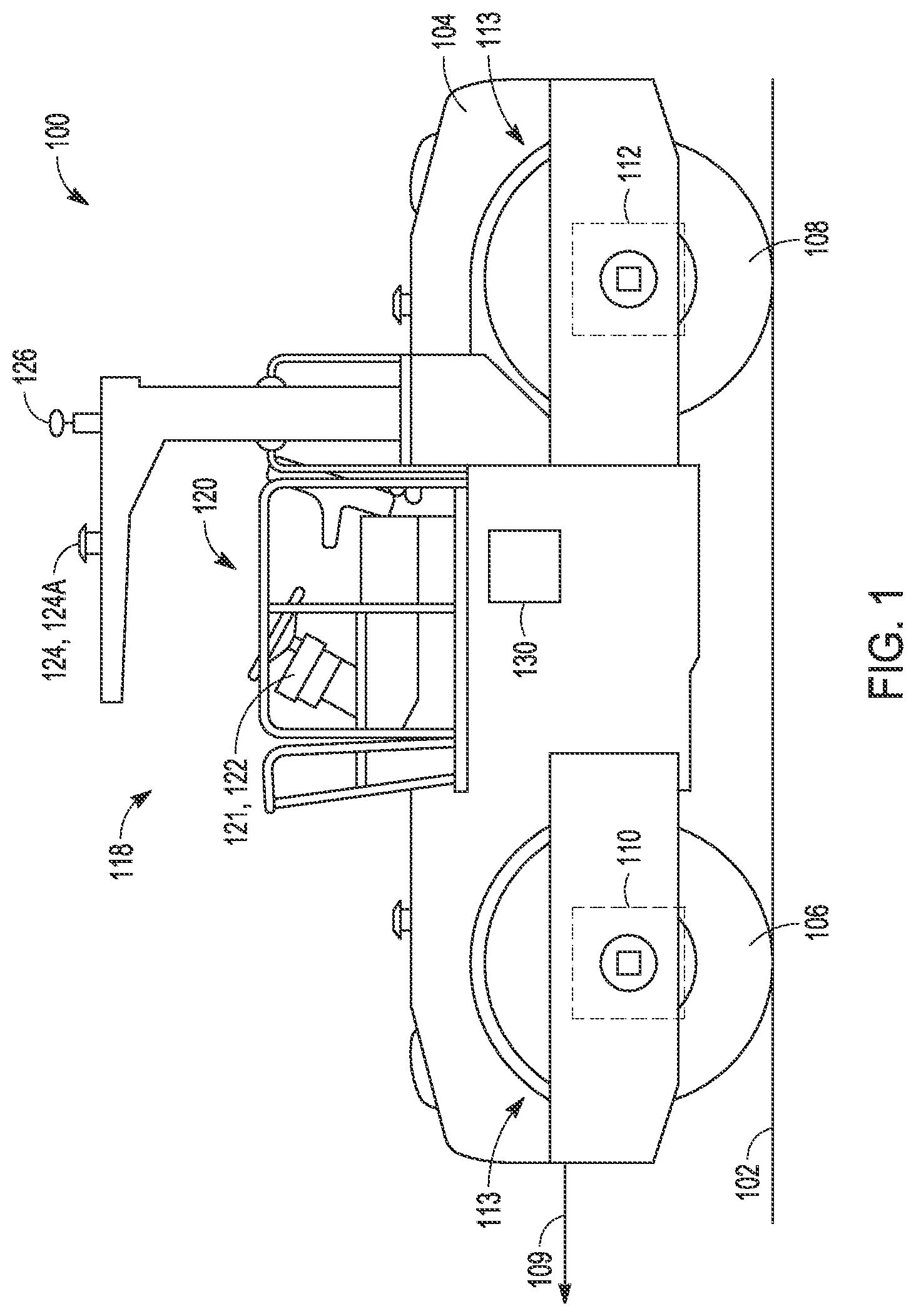 Patent US12351990 — Path of travel slope based control of asphalt compactors — Figure 1