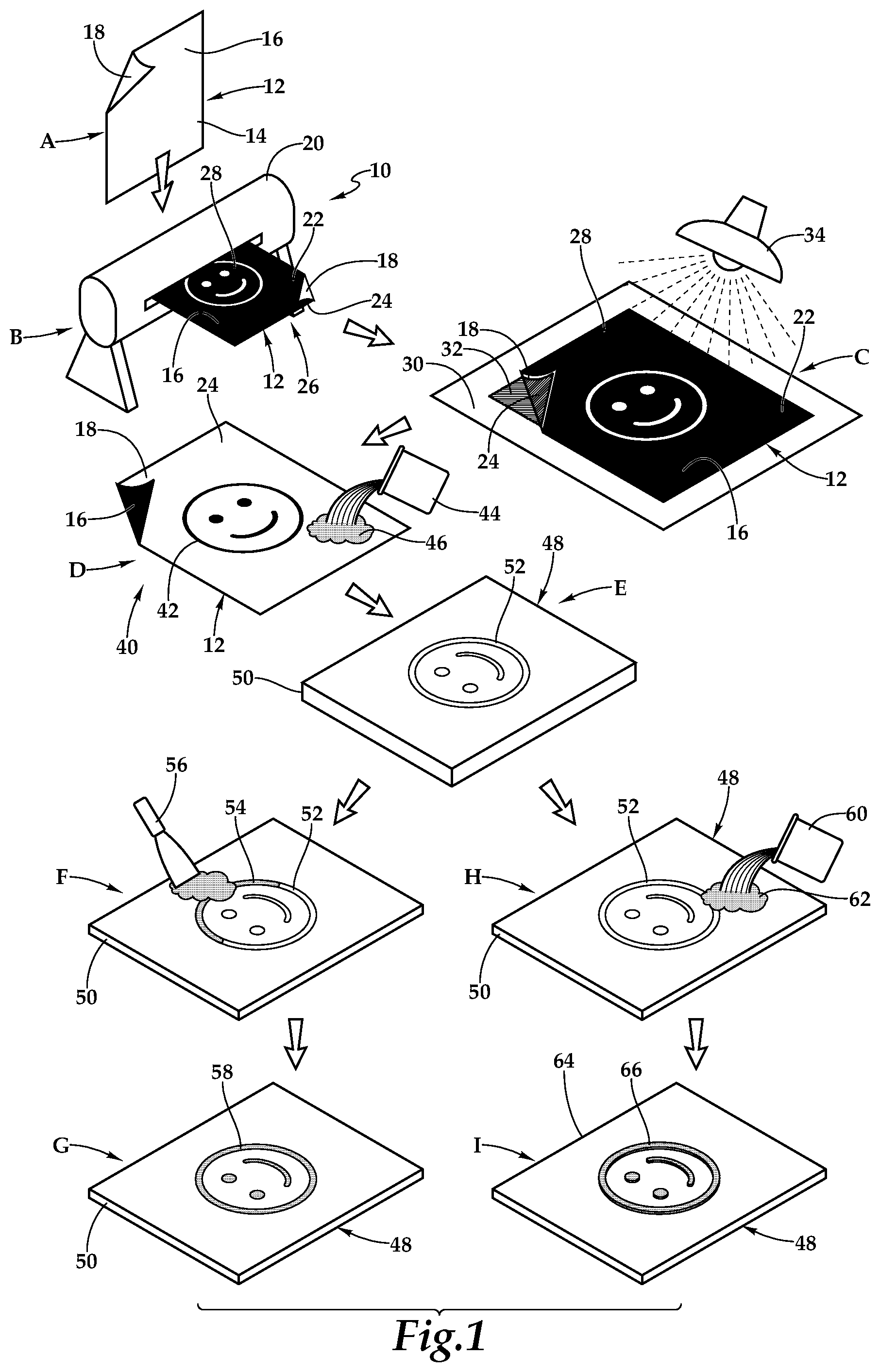 Patent US12351992 — Imprinting film for a building material and system and method for use of same — Figure 1