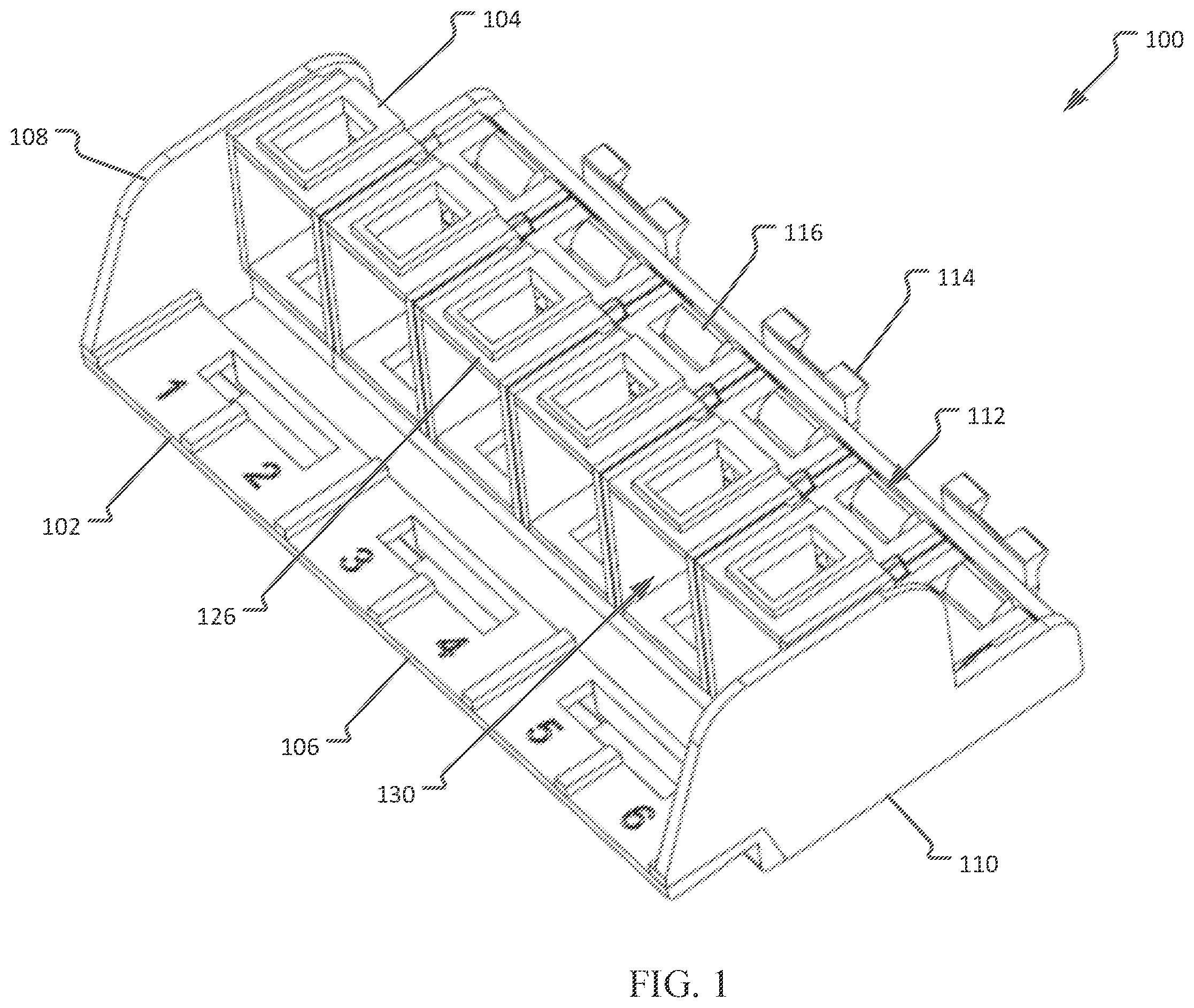Patent US12353020 — Optical fiber adapter mounting devices — Figure 1